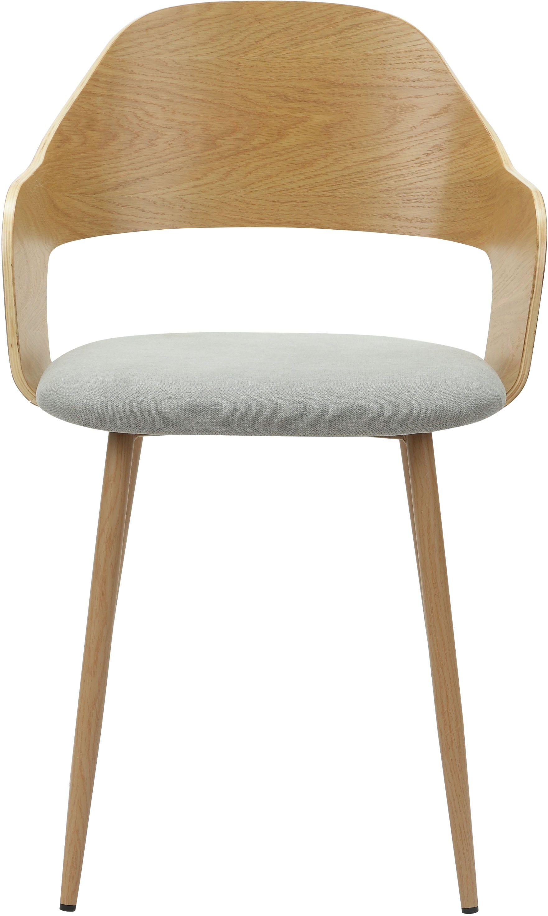 Home affaire Esszimmerstuhl »Belleville« (Set) 2 Stk.Rückenlehne in Eichenfurnier, Beine aus Metall