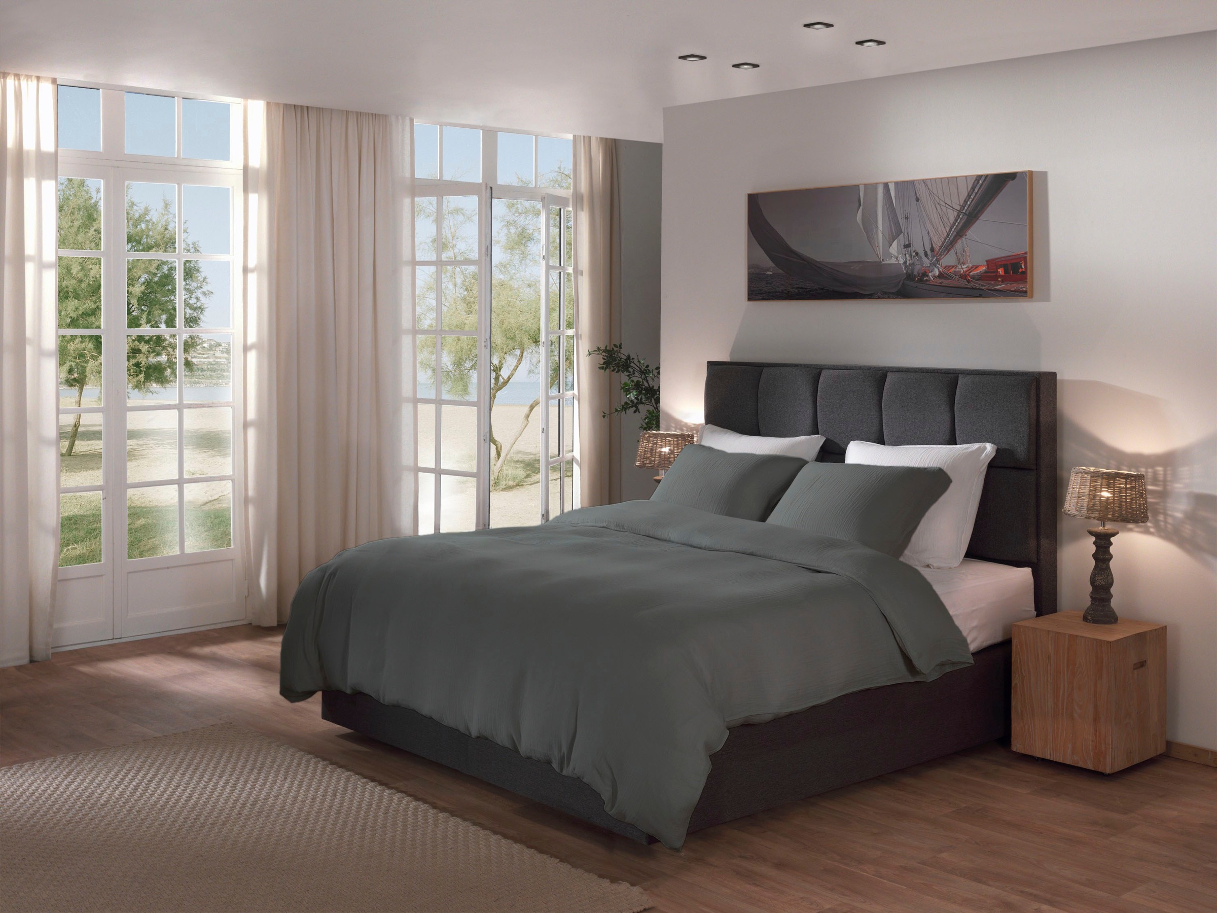 YELLOW Bettwäsche »Suite-Guadeloupe« 2 tlg. Uni Design, 100% Baumwolle ab 135x200 cm.