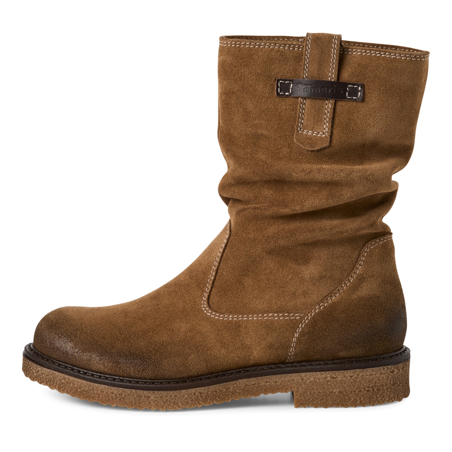 Tamaris Damen Veloursleder Stiefelette Braun Größe 37 3