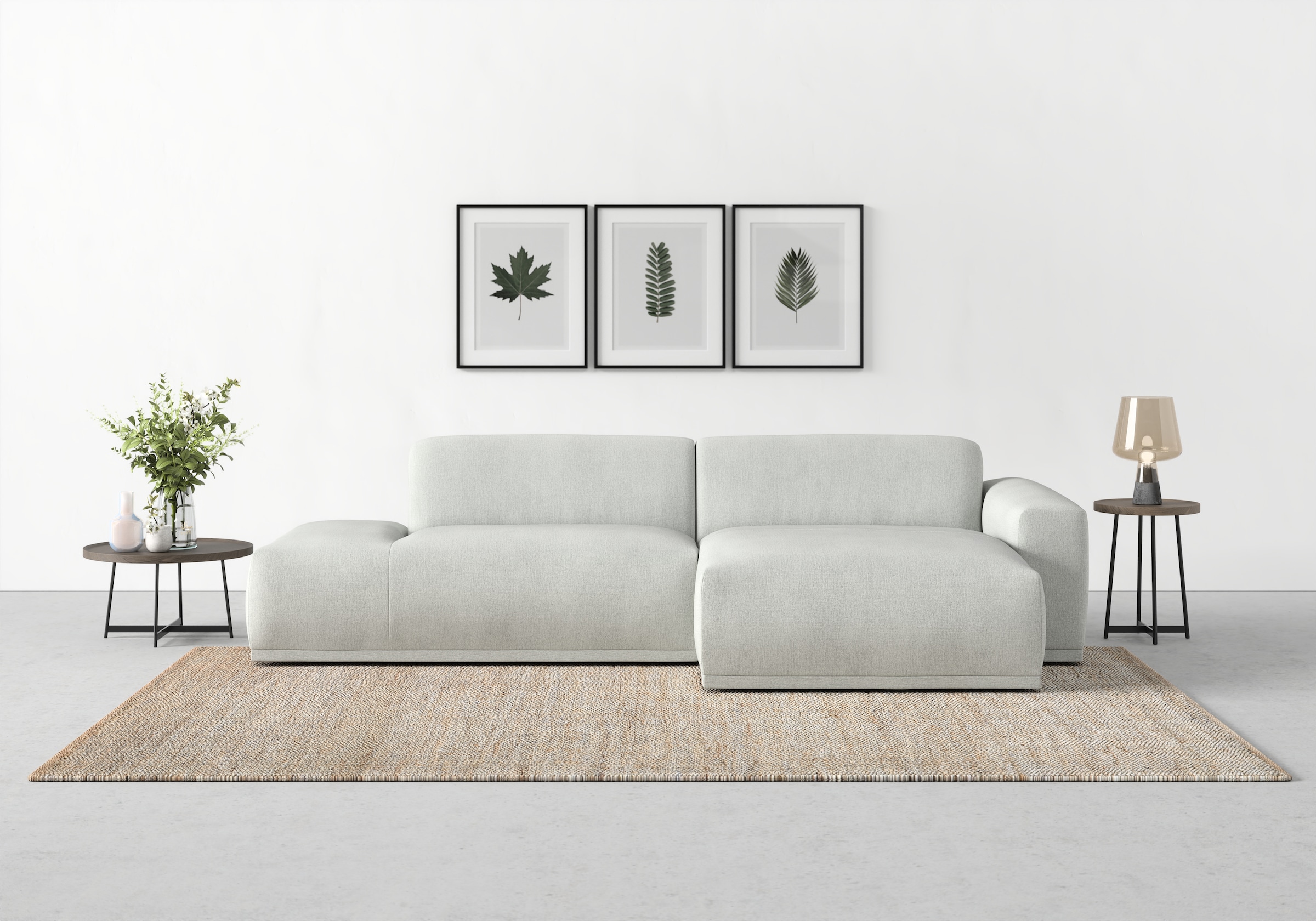 TRENDMANUFAKTUR Ecksofa "Braga, mit hochwertigem Kaltschaum, L-Form, Japandi-Design" modernes Sofa, Couch mit hohem Sitzkomfort, 275/72/160 cm (B/H/T)