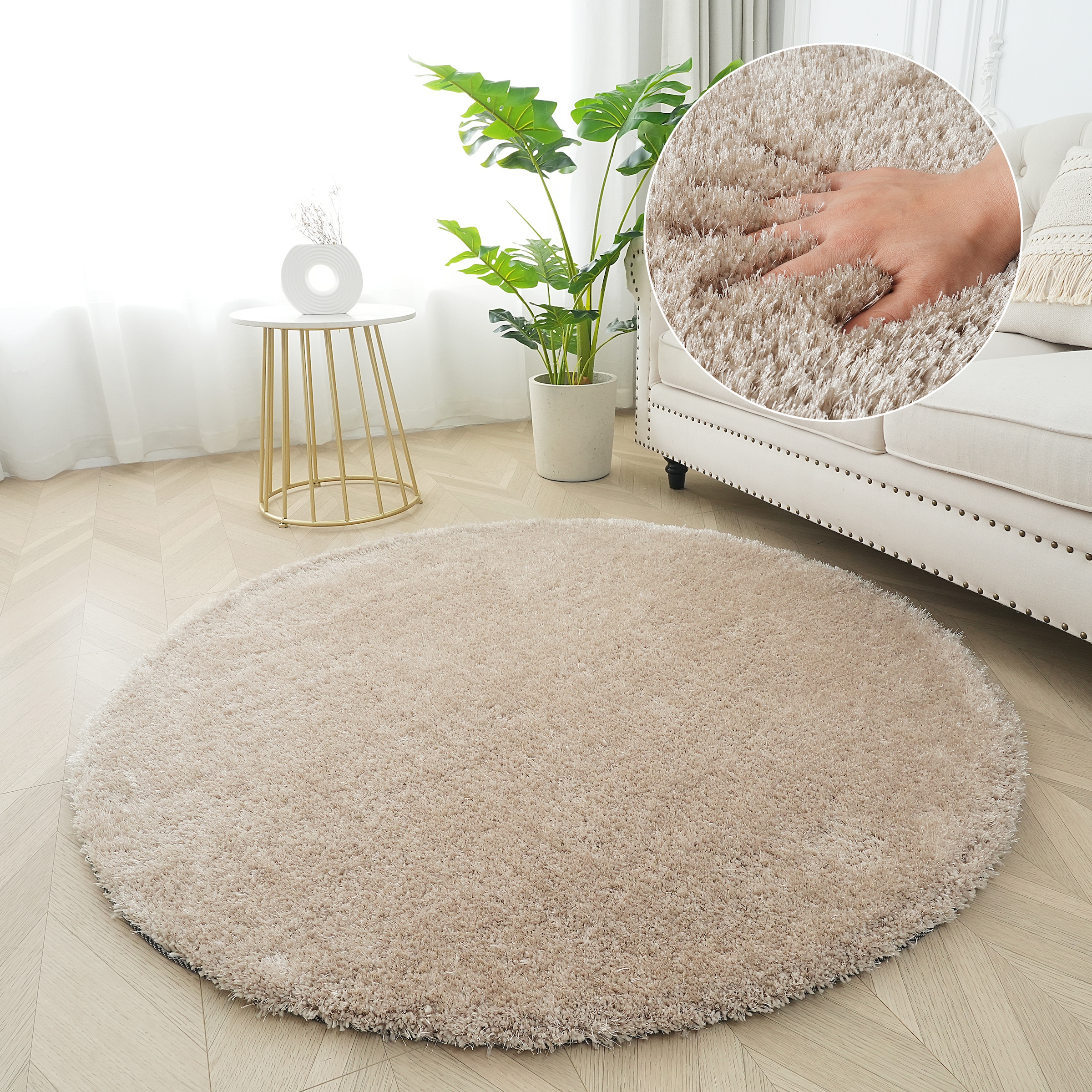 Bruno Banani Hochflor-Teppich "Dana Teppich, Kundenliebling" rund 30 mm Höh günstig online kaufen