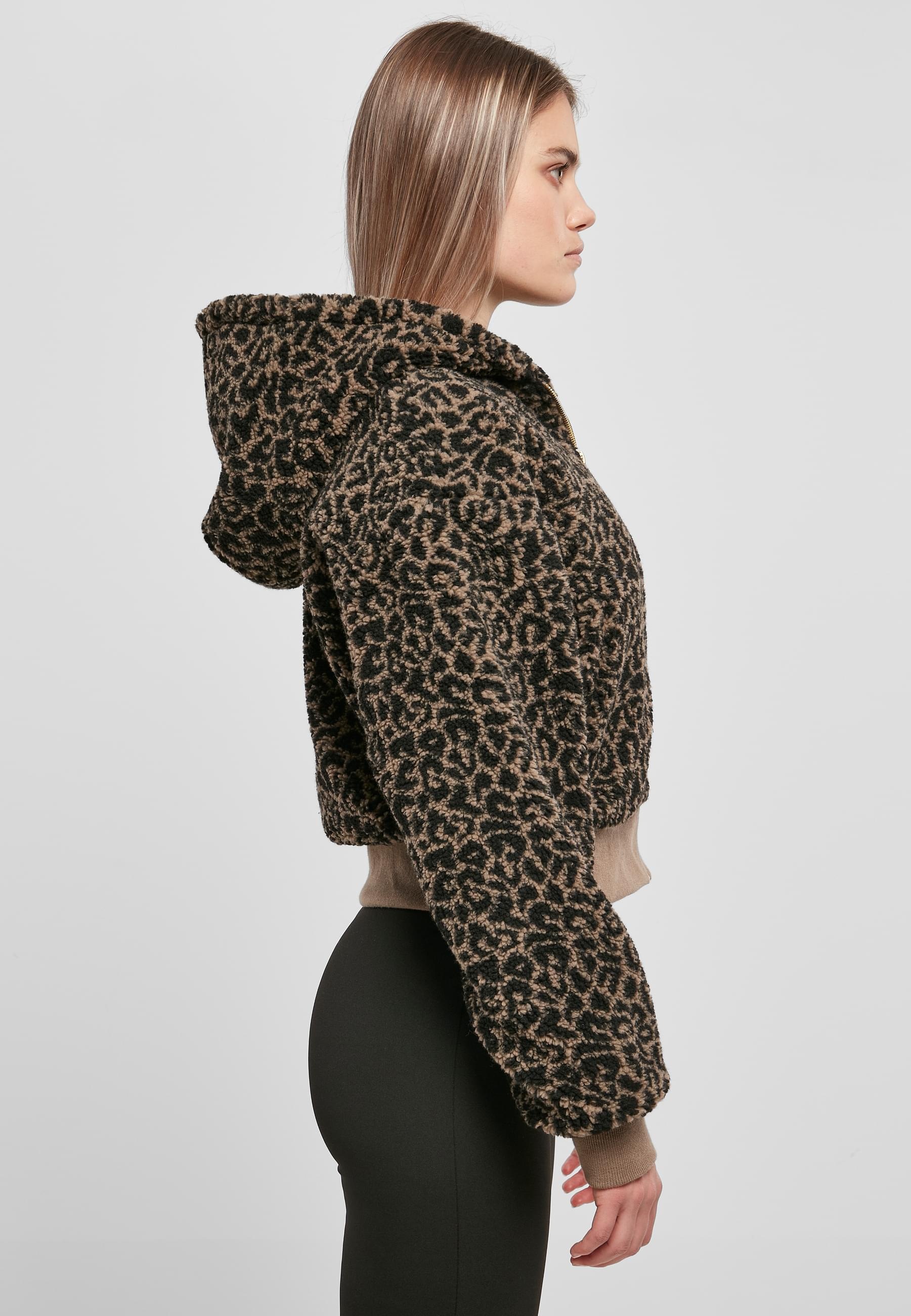 URBAN CLASSICS Allwetterjacke »Urban Classics Damen Ladies Short Oversized AOP Sherpa Jacket«, (1 St.), mit Kapuze