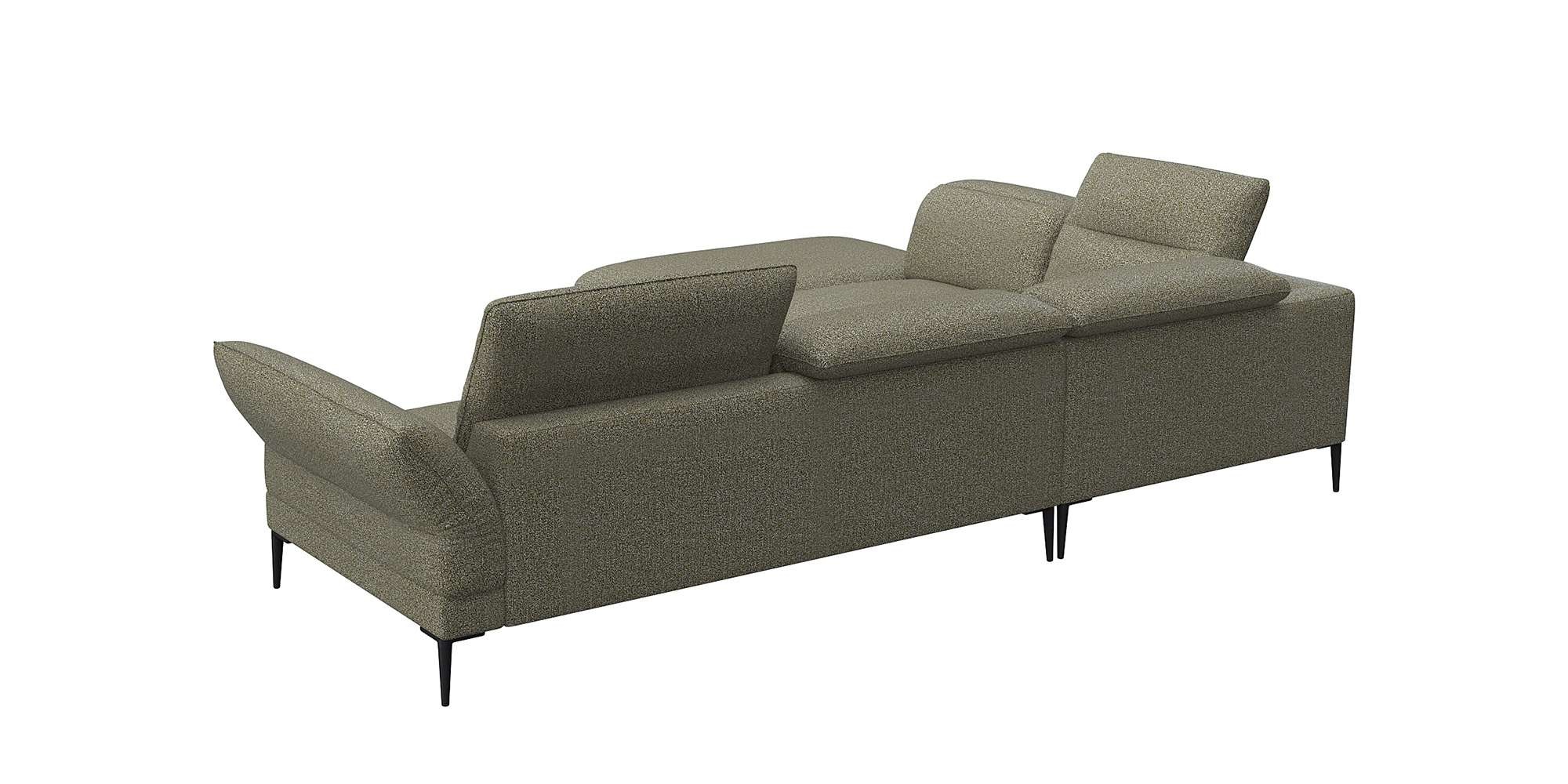 FLEXLUX Ecksofa »Salino, Funktionssofa mit Ottomane, Relaxsofa, Ecksofa«, Sofa mit Arm- und Kopfteil-Verstellungen, Kaltschaum & Stahl-Wellen