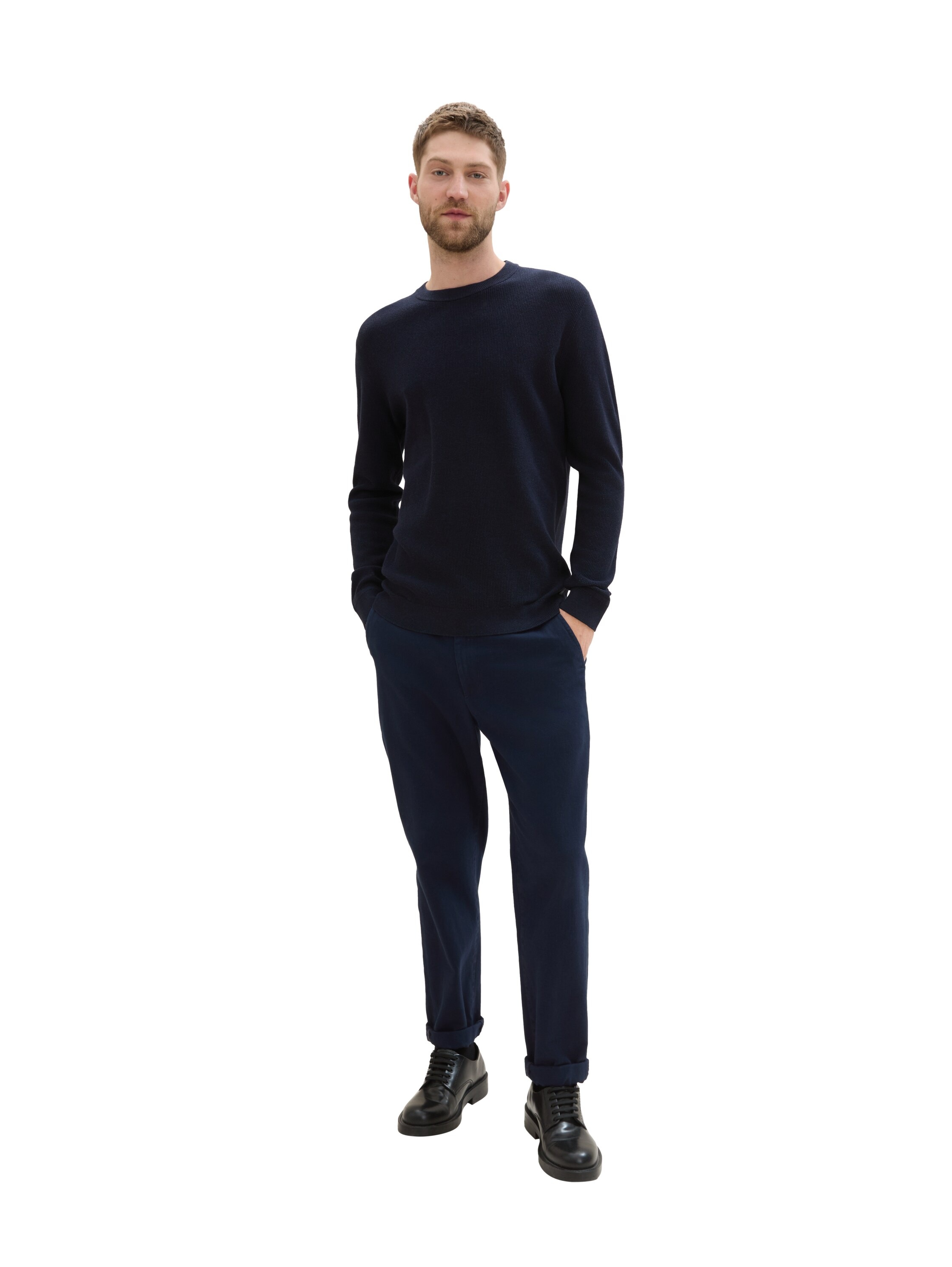 TOM TAILOR Rundhalspullover, mit Rundhalsausschnitt
