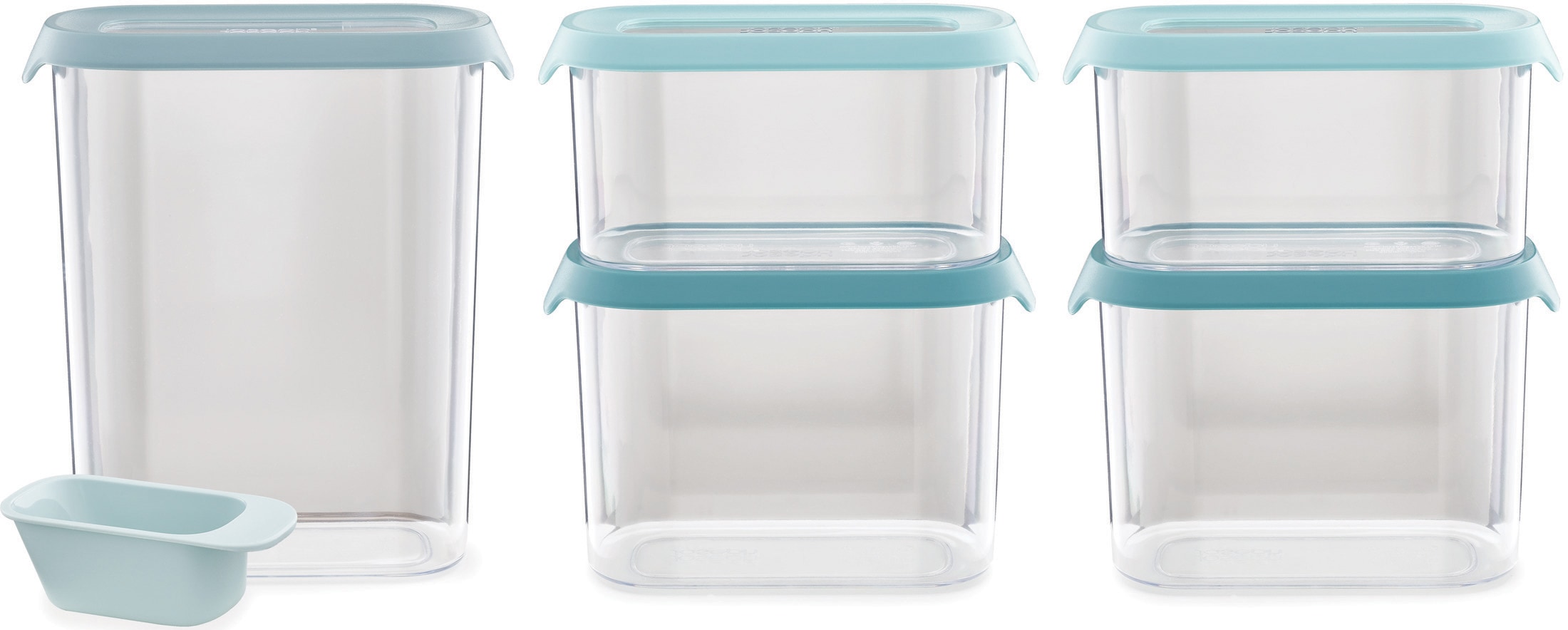 Joseph Joseph Vorratsdose »CupboardStore«, (Set, 5 tlg.), platzsparend stapelbar, mit Schaufel, 900 ml, 1.3L und einen 2.2L