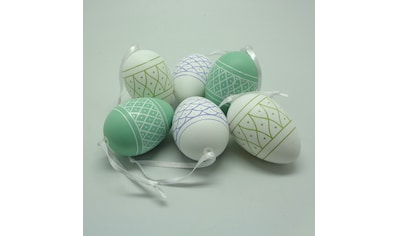 Osterei »Deko-Eier im Bordürendesign zum Hängen, aus Kunststoff«