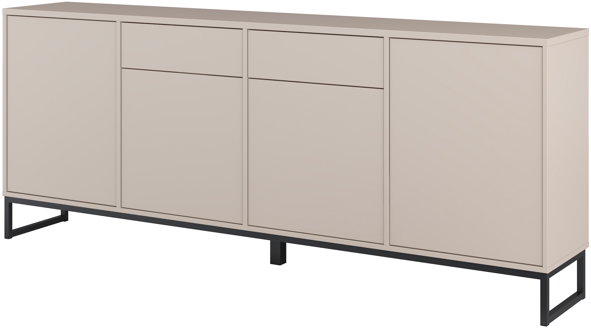 Home affaire Sideboard »Alto, Breite 208,5 cm, grifflose Kommode 4 Türen/2 Schubkästen.« Schubladenschrank mit viel Stauraum, Einlegeböden verstellbar