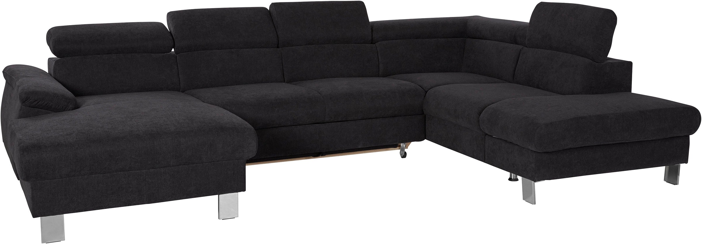 COTTA Polstergarnitur »Komaris«, (Set), Set: bestehend aus Wohnlandschaft und Hocker, Kopfteilverstellung