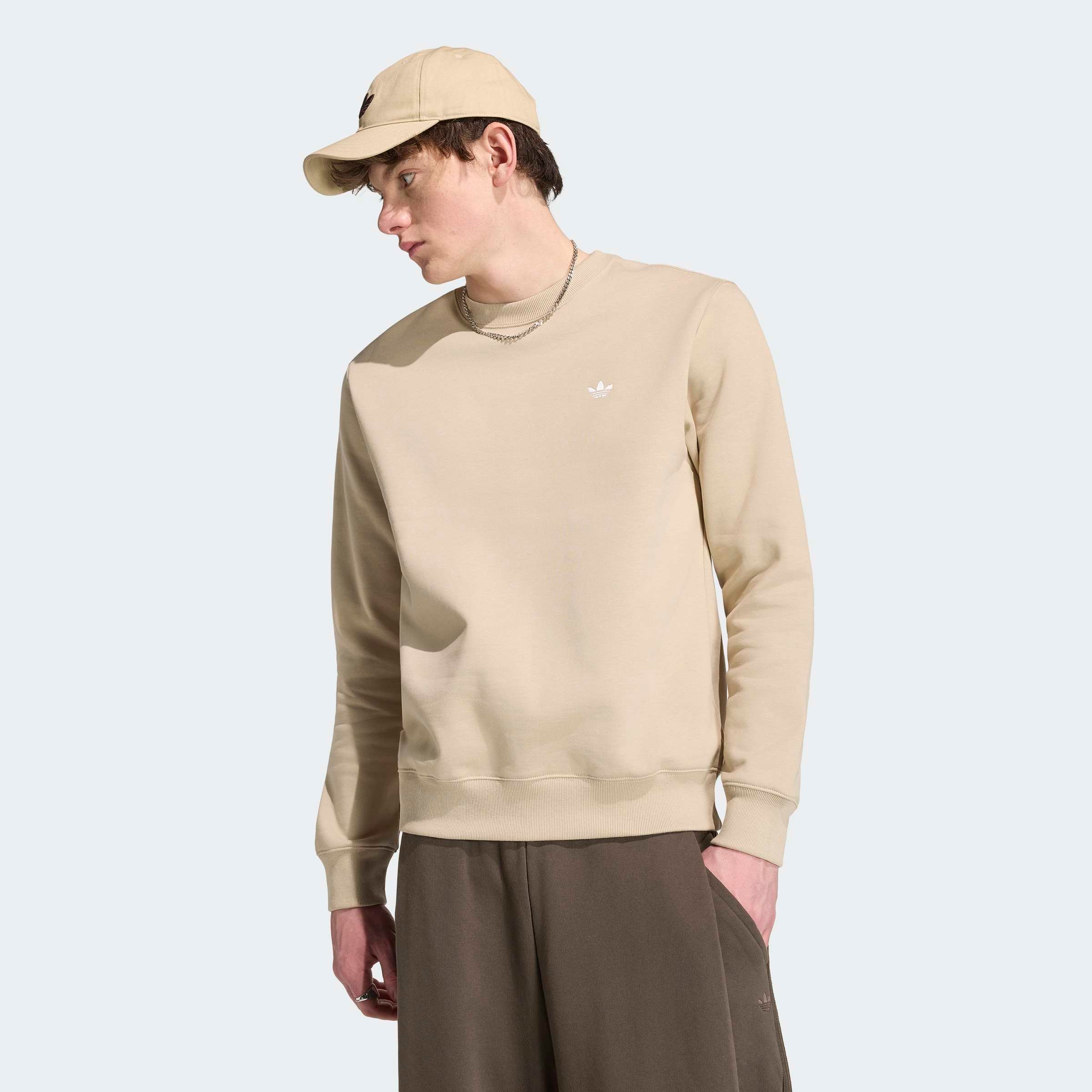 adidas Originals Sweatshirt "TREFOIL ESSENTIALS CREW", mit Rundhalsausschnitt, ohne Verschluss, aus Baumwolle und Polyester