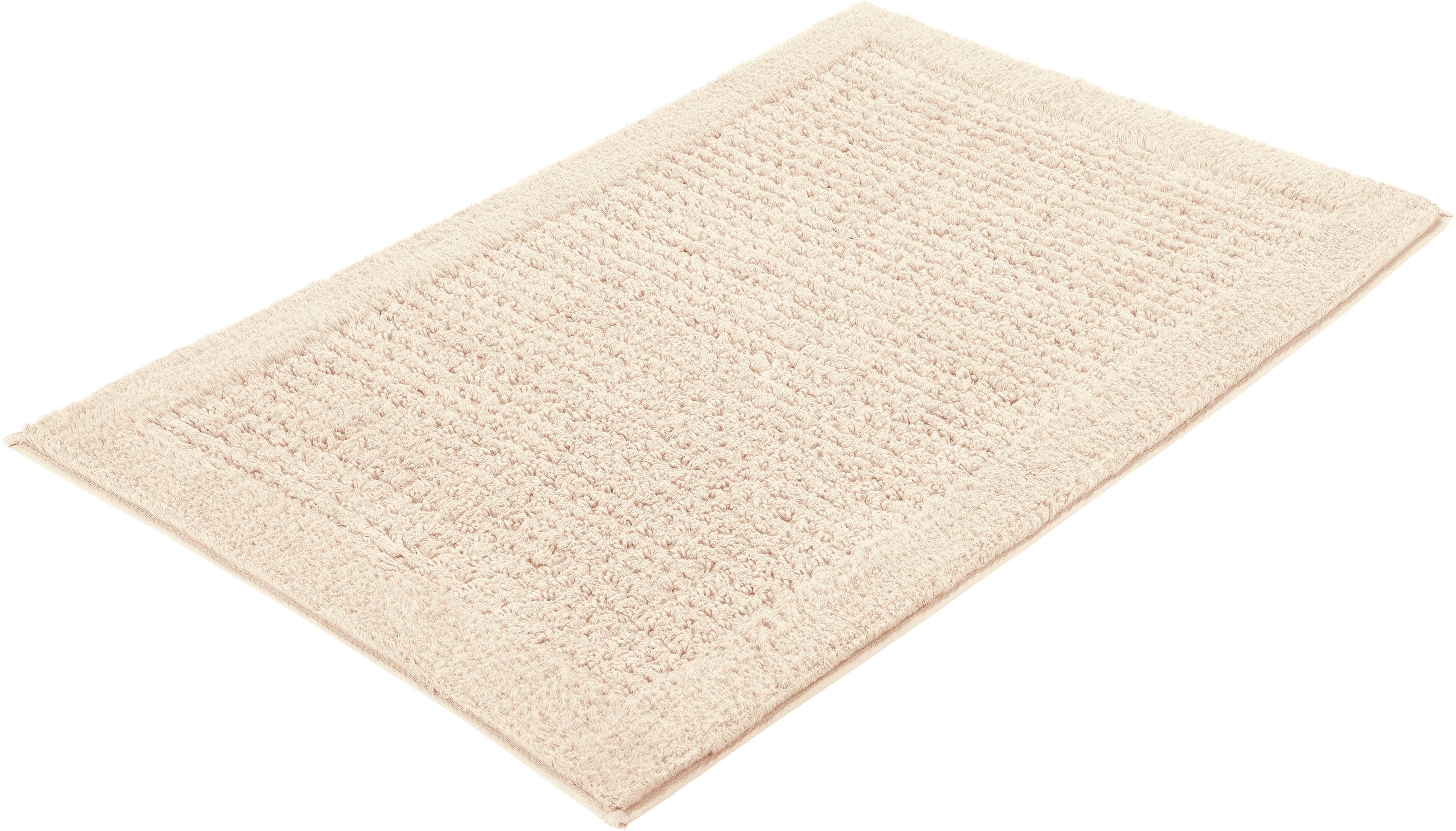 Kleine Wolke Badematte "Net, Badvorleger, Badezimmer Teppich" Höhe 17 mm rutschhemmend beschichtet fußbodenheizungsgeeignet Badteppich, Uni Farben, rutschhhemmend
