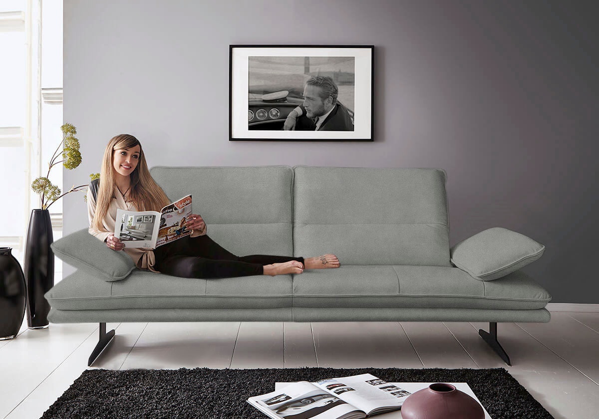 W.SCHILLIG 2,5-Sitzer "broadway, Designsofa mit tollem Sitzkomfort" Sitztiefenverstellung, Kopfteil- & Seitenteilverstellung, Breite 236cm
