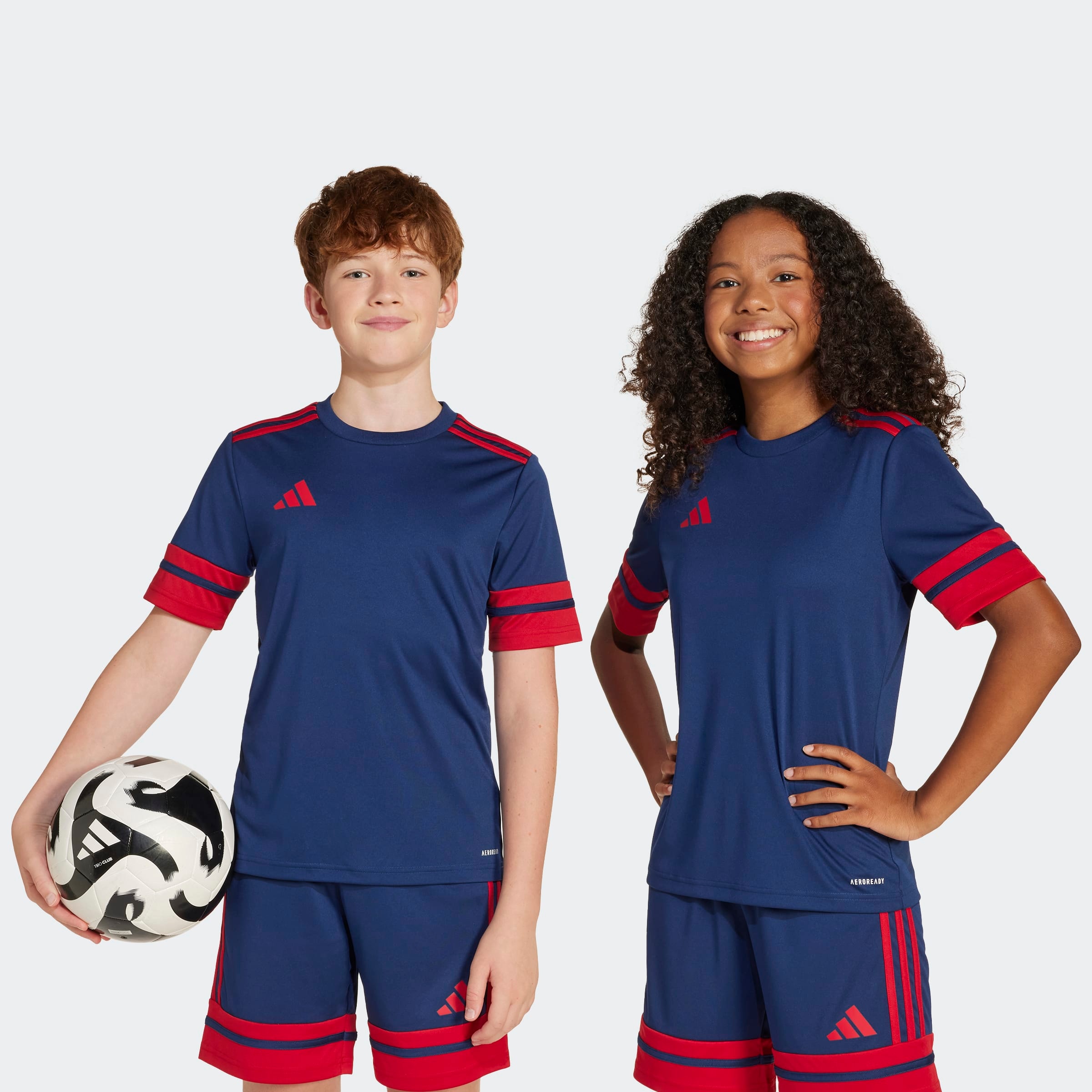 Jungen Fußballtrikot "SQUADRA 25 KIDS TRIKOT", blau, Gr. 140, ADIDAS PERFORMANCE, Obermaterial: 100% Polyester, Trikots, für Kinder, mit