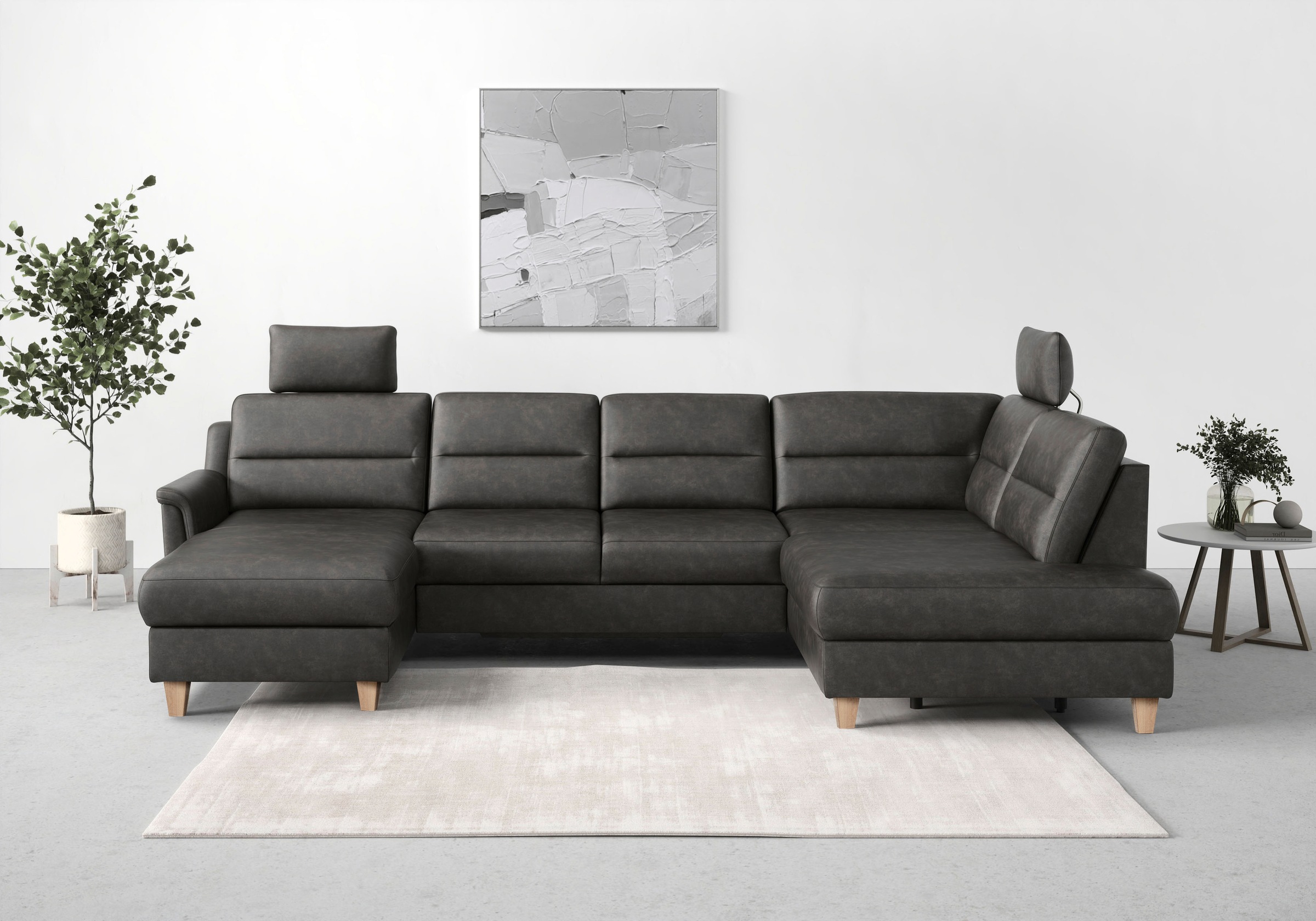sit&more Wohnlandschaft »Farö U-Form«, inklusive Federkern, wahlweise mit Bettfunktion und Bettkasten