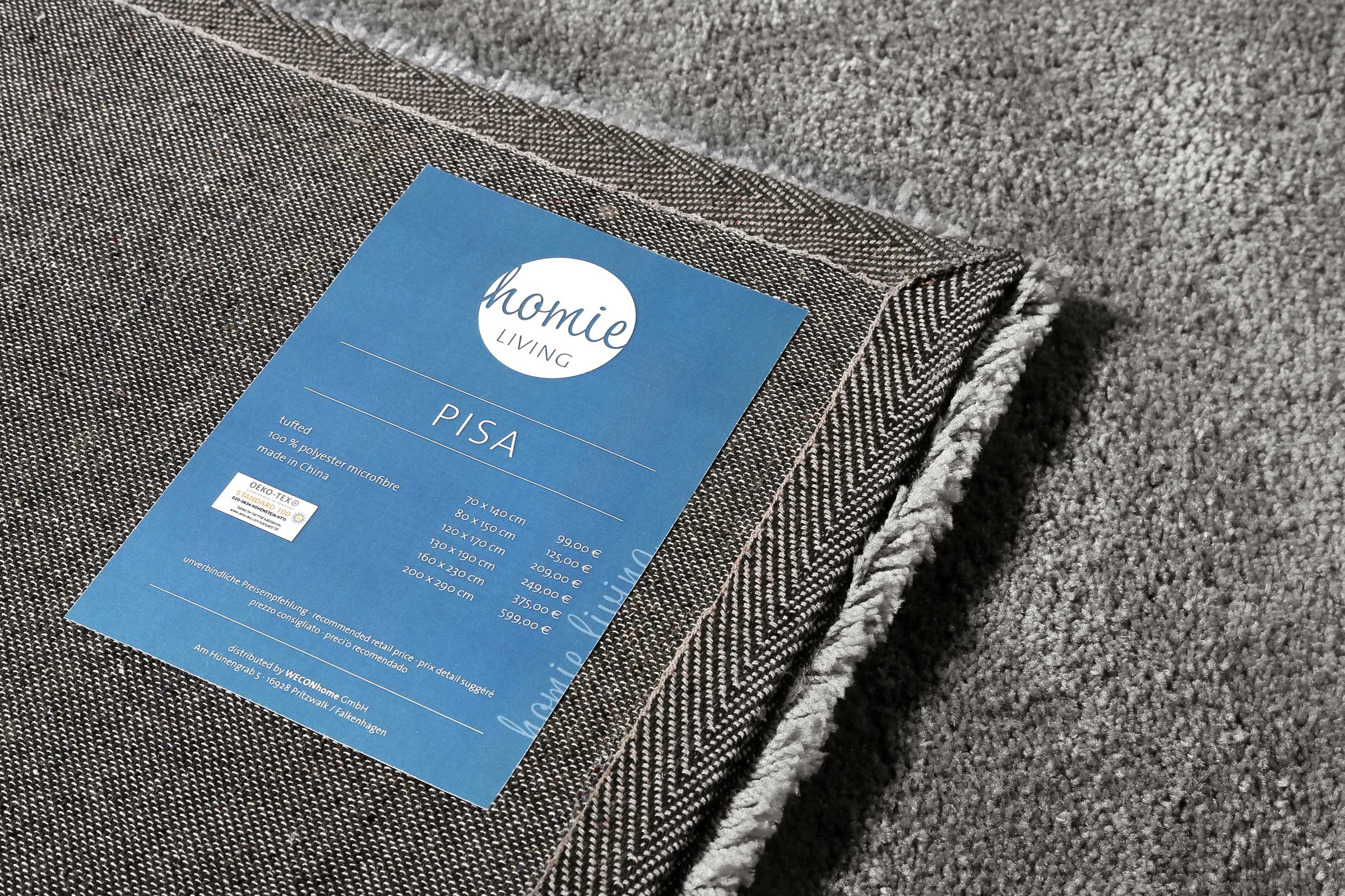 Homie Living Teppich »Pisa«, rund, 25 mm Höhe, Hochflor, Microfaser, uni, weich, Shaggy, Wohnzimmer, Schlafzimmer