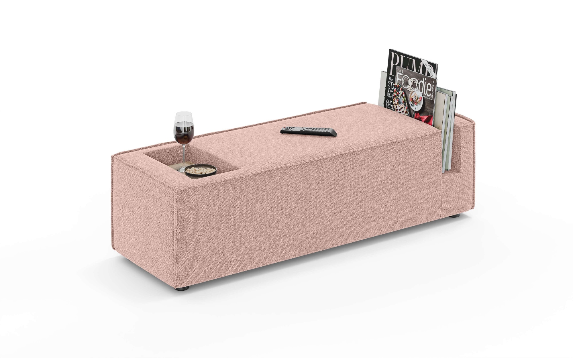 OTTO home Sofaelement "HAILY Tisch XL für das Modulsofa, extra tief, Maße B/T/H: 45/130/37 cm" als Modul oder separat verwendbar, mit Steckfach und Ablagefläche