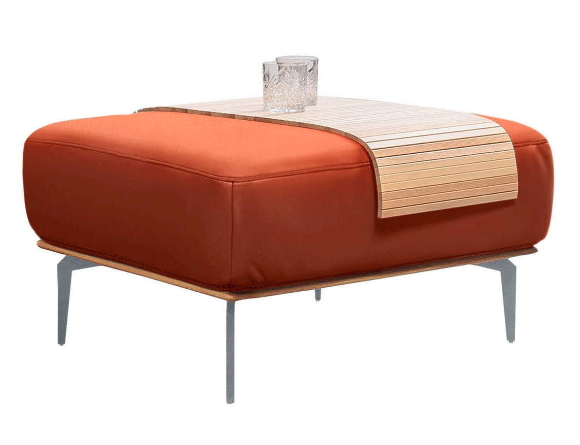 W.SCHILLIG Polsterhocker »run«, mit elegantem Holzsockel, Füße in Silber matt, Breite 75 cm