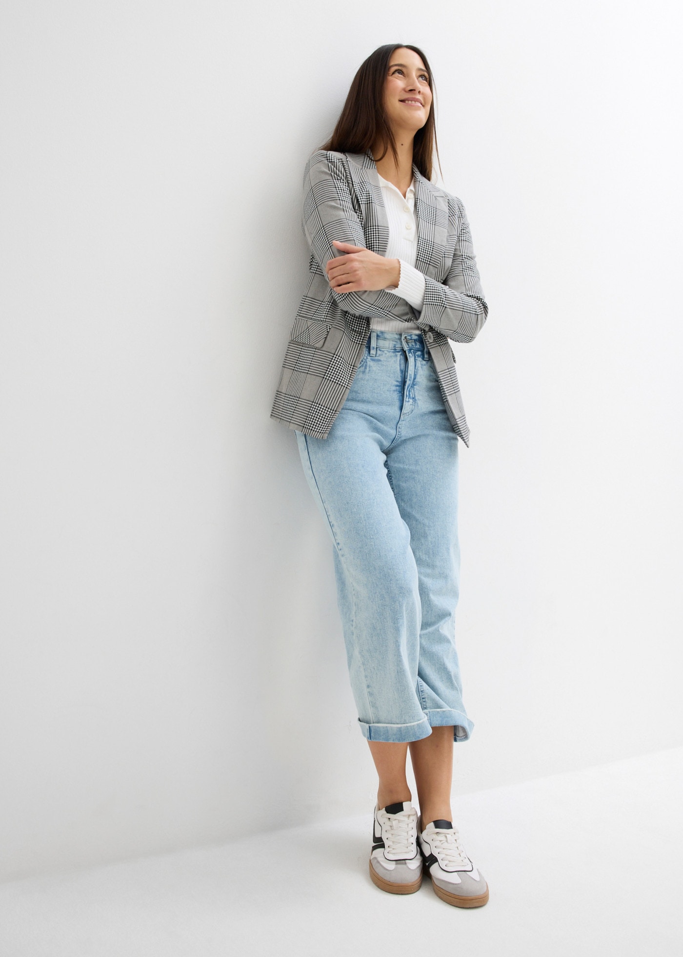 bonprix 7/8-Jeans verkürztes 7/8-Design, weites Bein, Loose Fit, mit Elasthan-Anteil