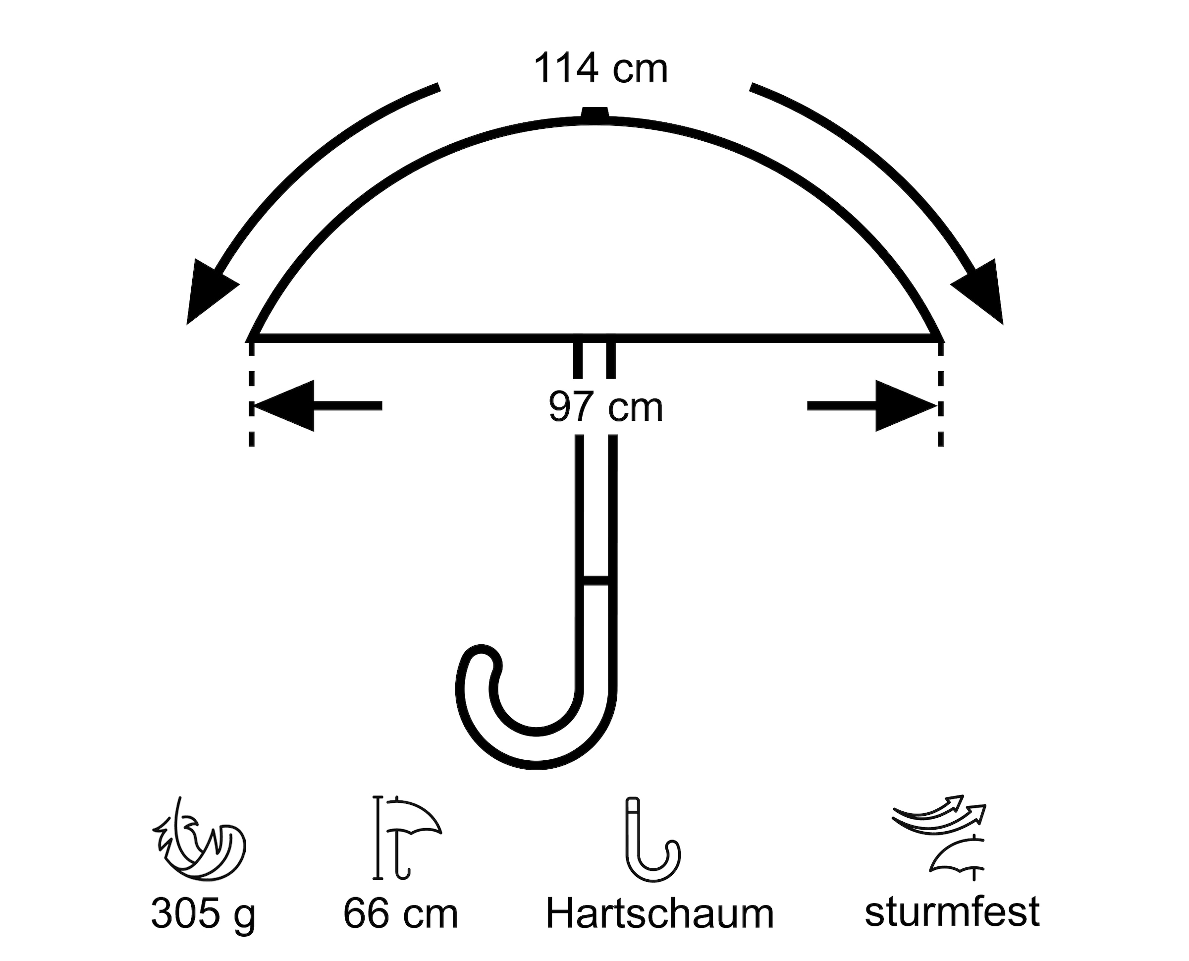 EuroSCHIRM® Stockregenschirm »Swing«, geringes Gewicht, mit Schultertragegurt an der Hülle