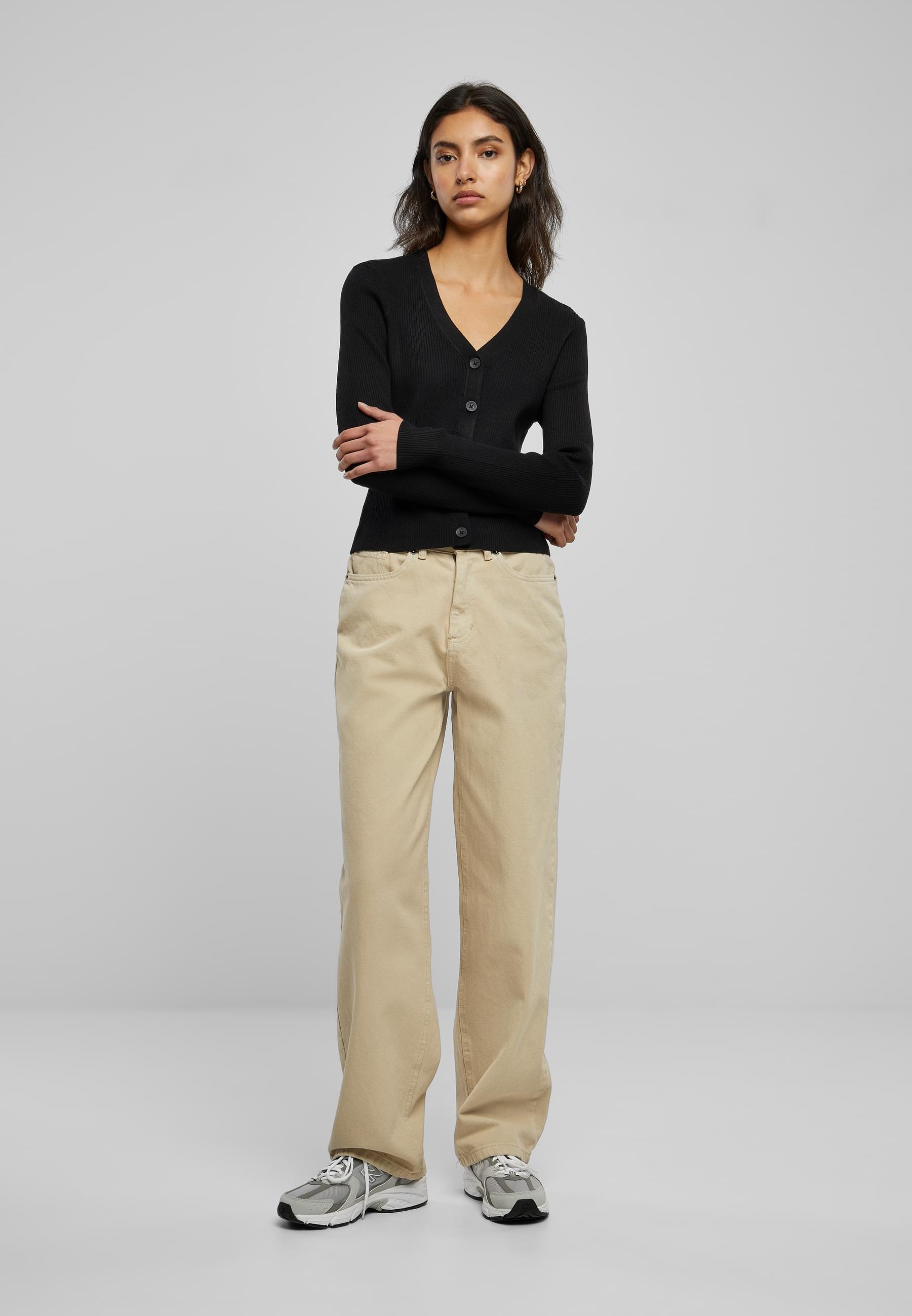 URBAN CLASSICS Strickjacke »Urban Classics Damen Ladies Short Rib Knit Cardigan«