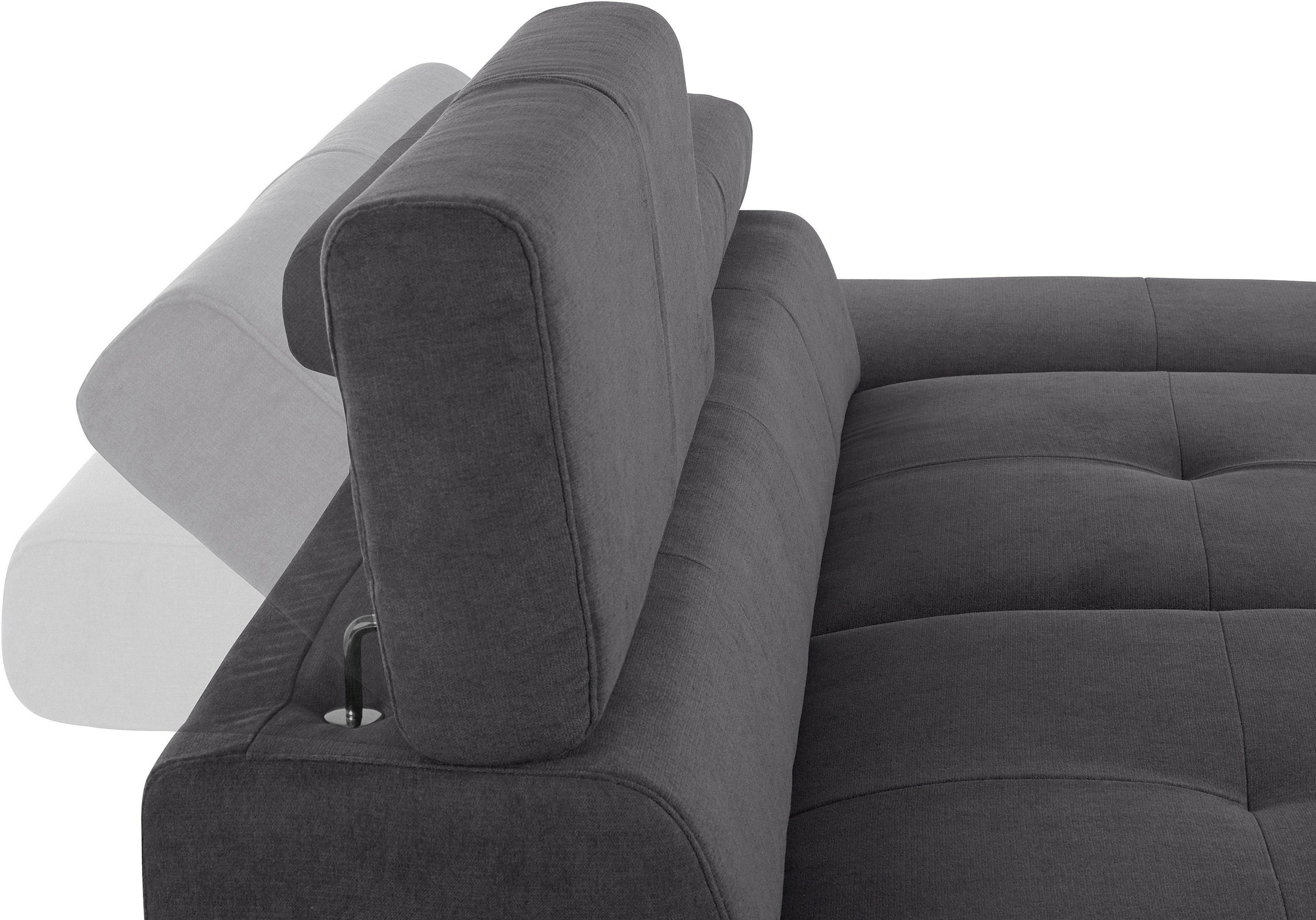 COTTA Polstergarnitur »Enterprise«, (Set), Set: bestehend aus 2,5-Sitzer und Hocker, Kopf- und Armteilverstellung