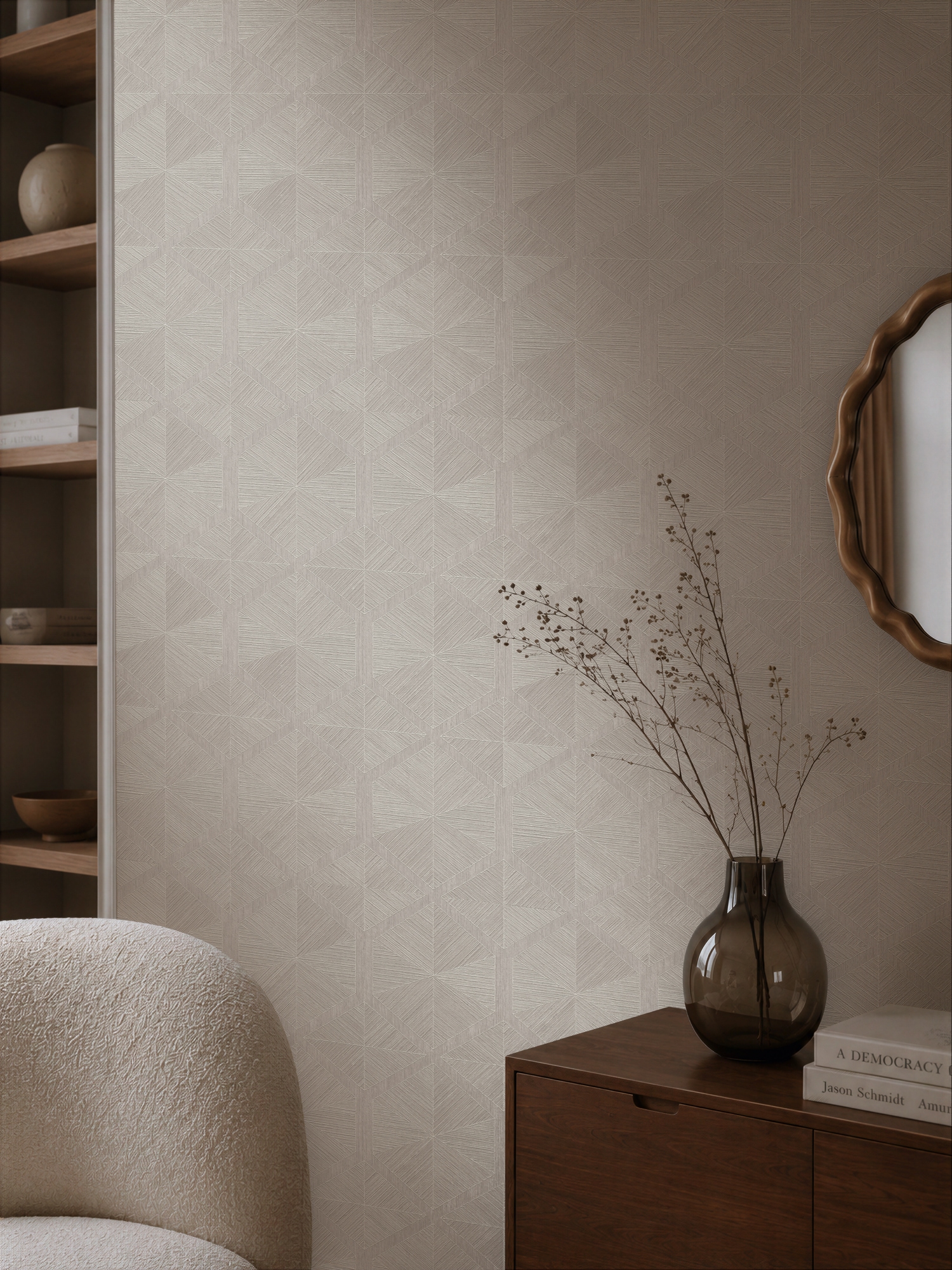 living walls Vliestapete "Cosiness Geometrie – Vorgeleimte 3D Vliestapete" 3D-Optik geometrisch leicht glänzend strukturiert Grafisches Geometriemuster mit strukturierter 3D-Wirkung