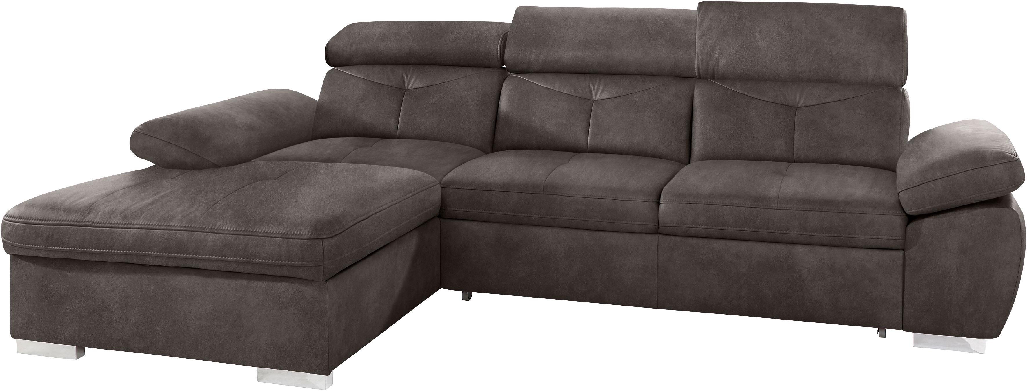 exxpo - sofa fashion Ecksofa "Spring, super bequem, mit Armteil- und Kopfteilfunktion" aus Luxus-Microfaser +Simply Clean - für besonders einfache Reinigung