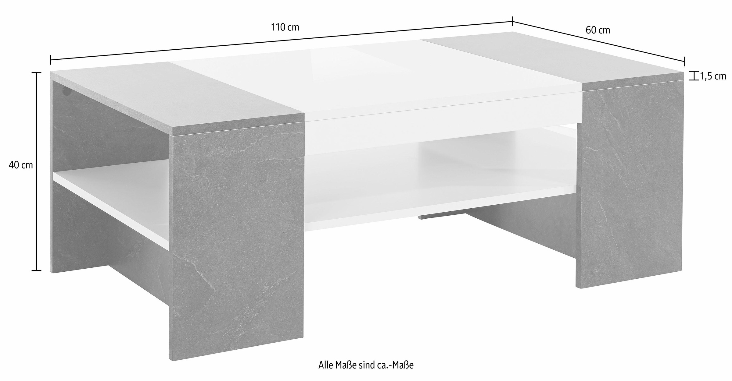 INOSIGN Couchtisch »Cherry«, mit praktischem Ablagefach