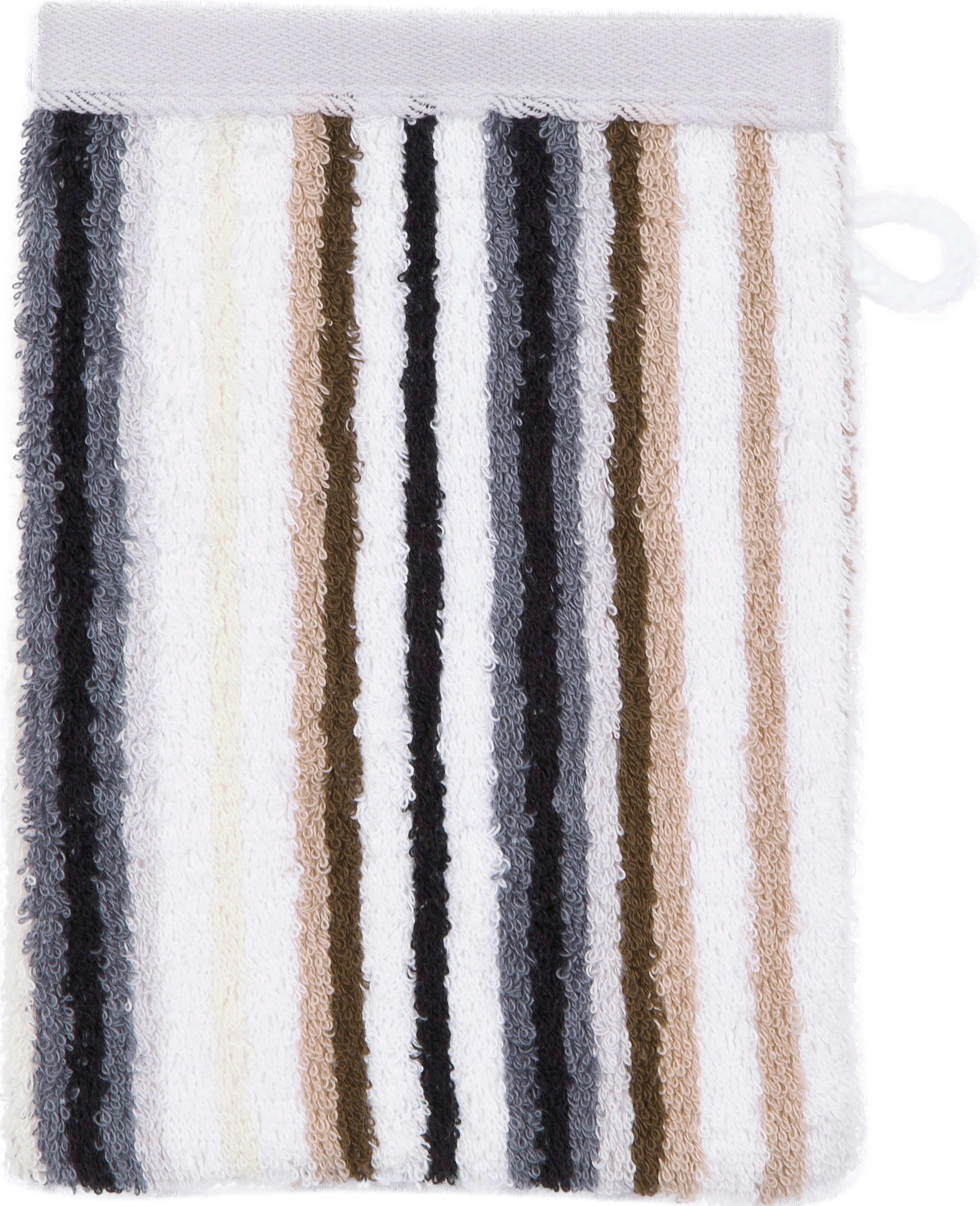 ROSS Waschhandschuh "Multicolor" mit Streifen und gesticktem ROSS-Emblem günstig online kaufen