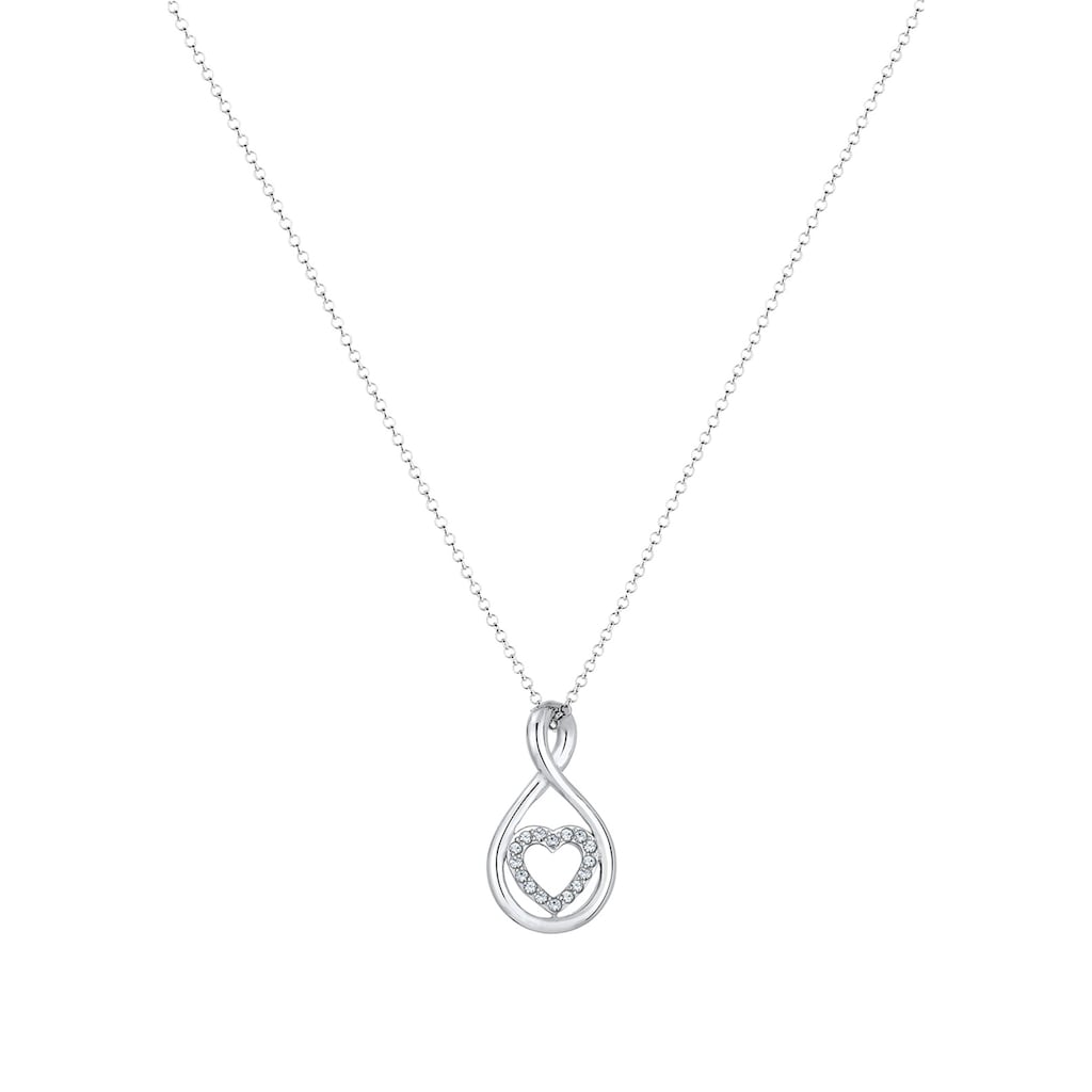 Elli Collierkettchen »Infinity Herz Kristalle 925 Silber«