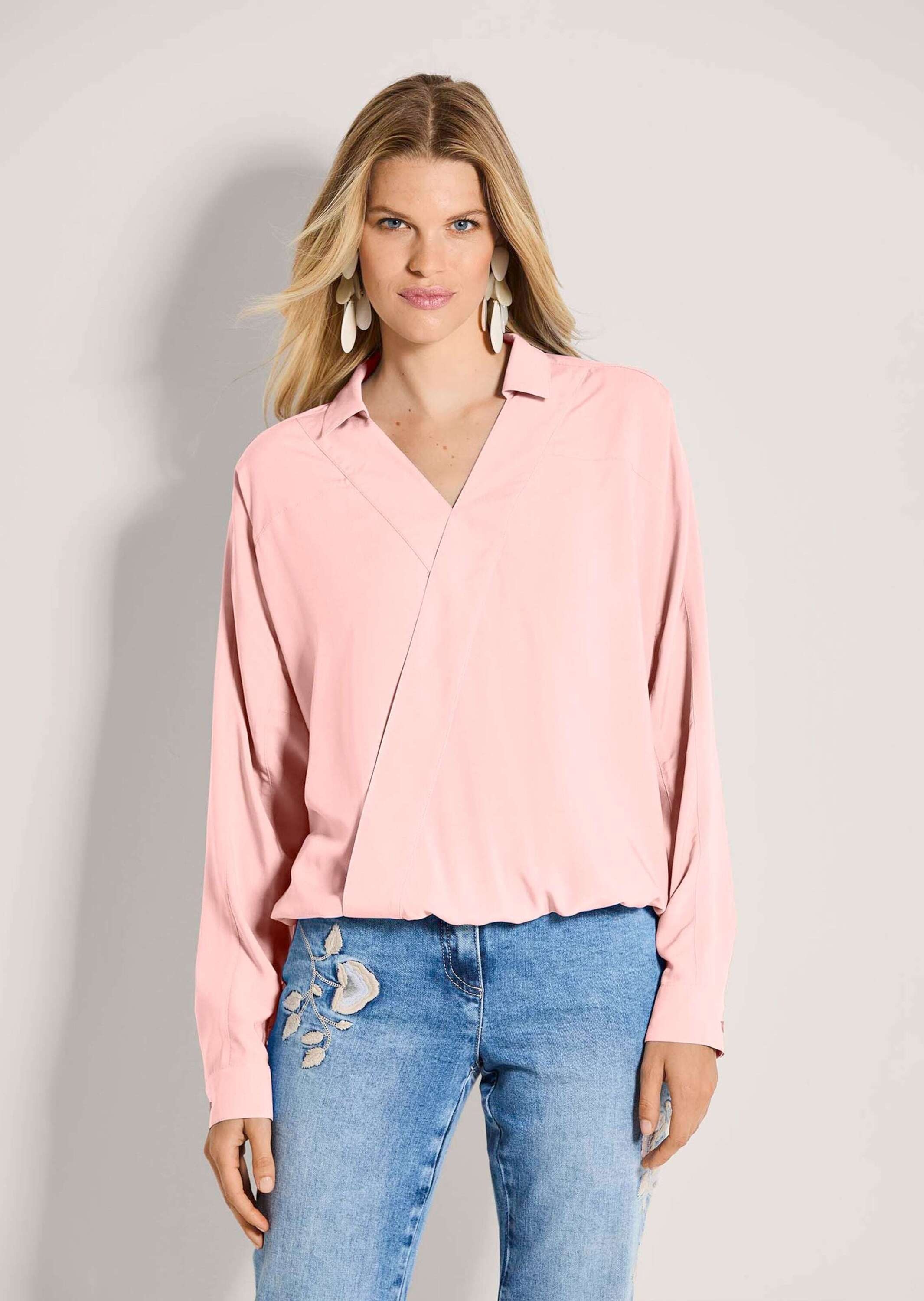 MADELEINE Blouse Effet Croisé Rose Poudré 38 2