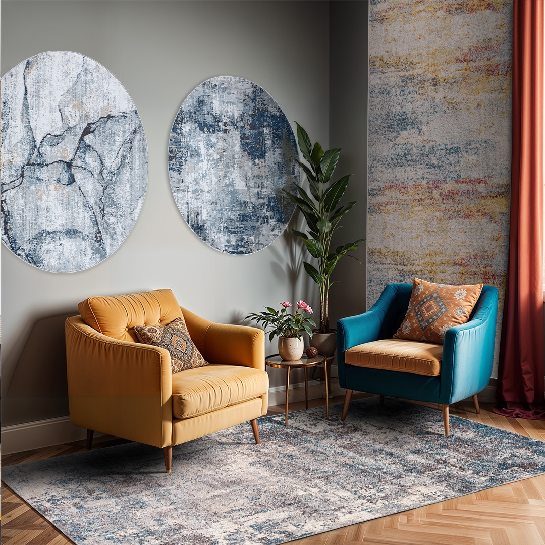 Livabliss Teppich »HELSINKI«, rund, 11 mm Höhe, Designerteppich in Marmor Optik, Kurzflor Wohnzimmerteppich/Läufer