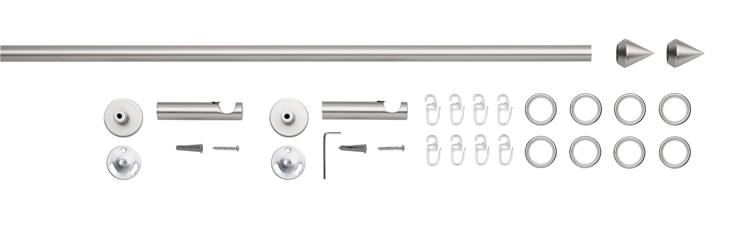 Good Life Gardinenstange "PUNTA" Ø 16 1-läufig Fixmaß mit Ringen günstig online kaufen
