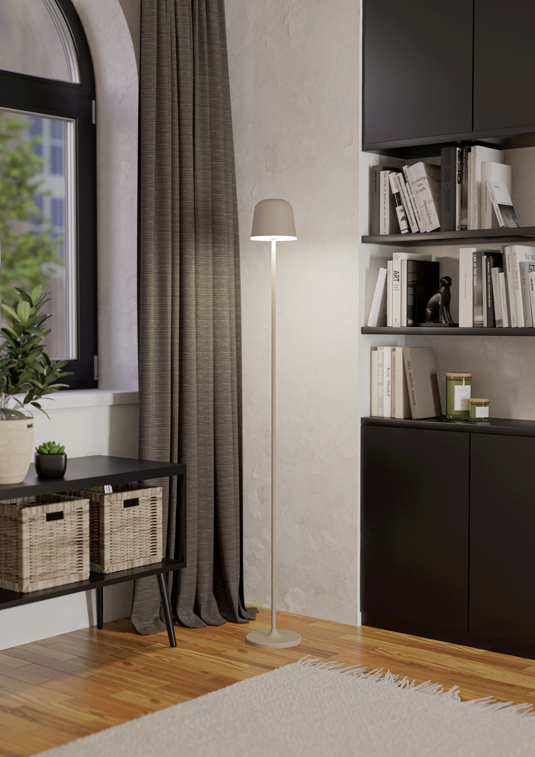 EGLO Stehlampe »MANNERA-L Stehlampe - Alu, Stahl - LED - 4,3W - IP54« LED-Modul 1 Stk. Neutralweiß | Warmweiß Standleuchte, Leselampe, Wohzimmer, Schlafzimmer, H140 x Ø16 cm