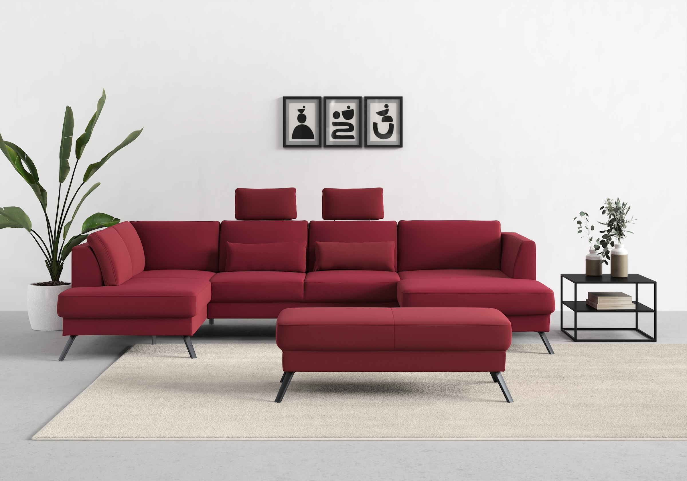 sit&more Wohnlandschaft "Lindholm U-Form" mit Sitztiefenverstellung und Fed günstig online kaufen