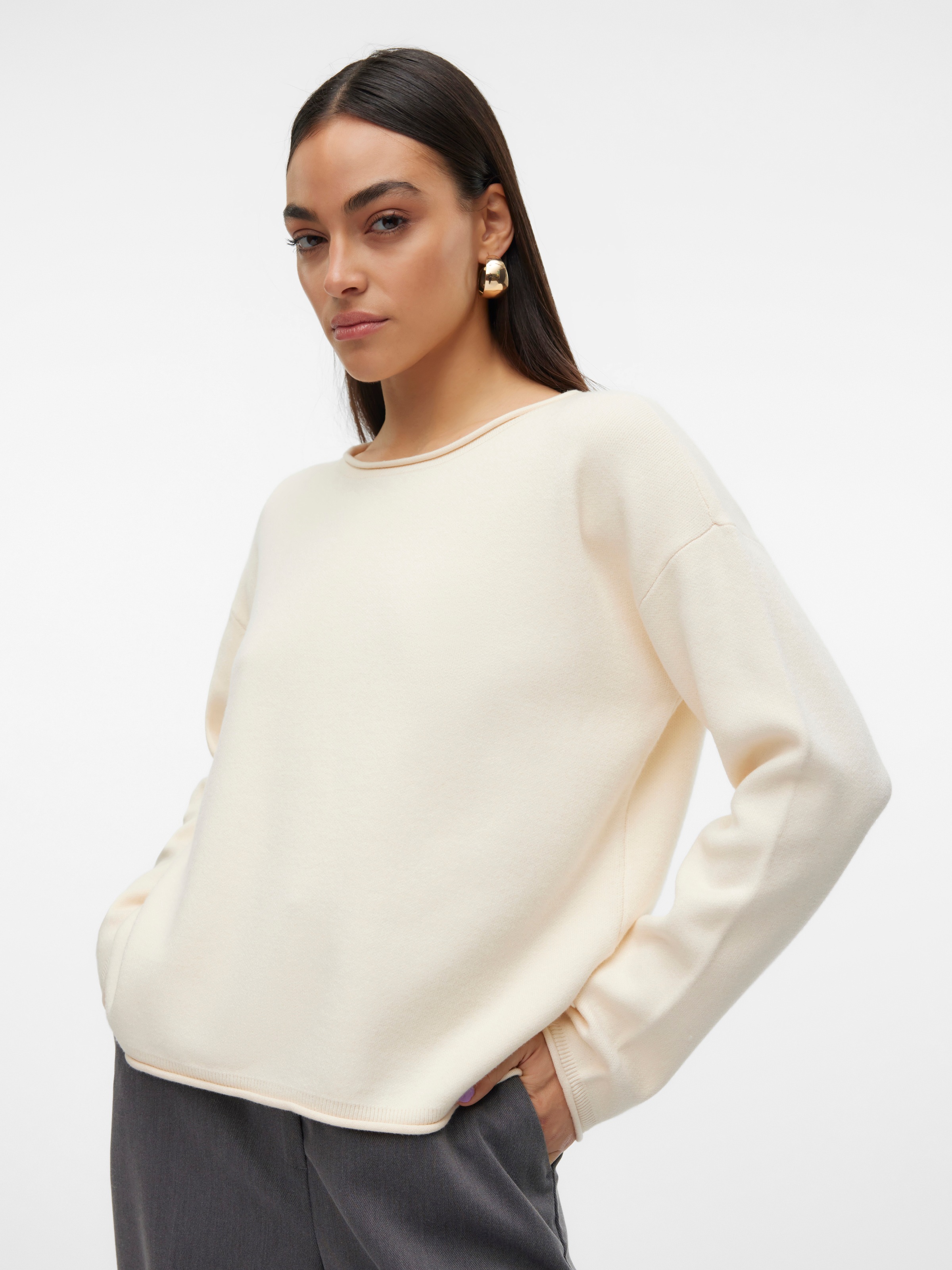 Vero Moda Strickpullover "VMGOLD ROLL LS O-NECK PULLOVER GA" günstig online kaufen