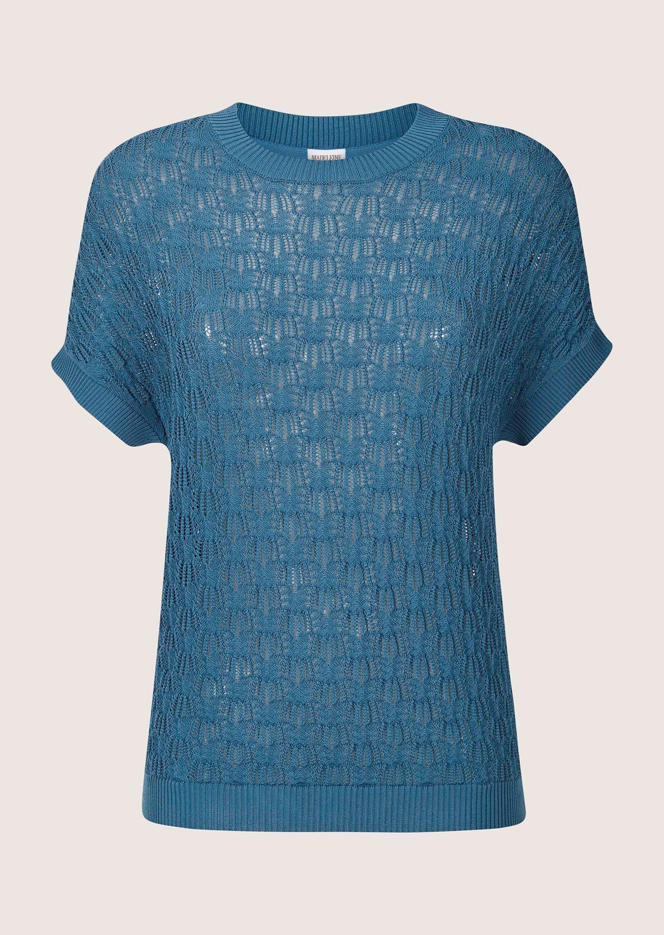 MADELEINE Longpullover "Strickpullover Viskosepullover mit Ajour-Muster" Lu günstig online kaufen