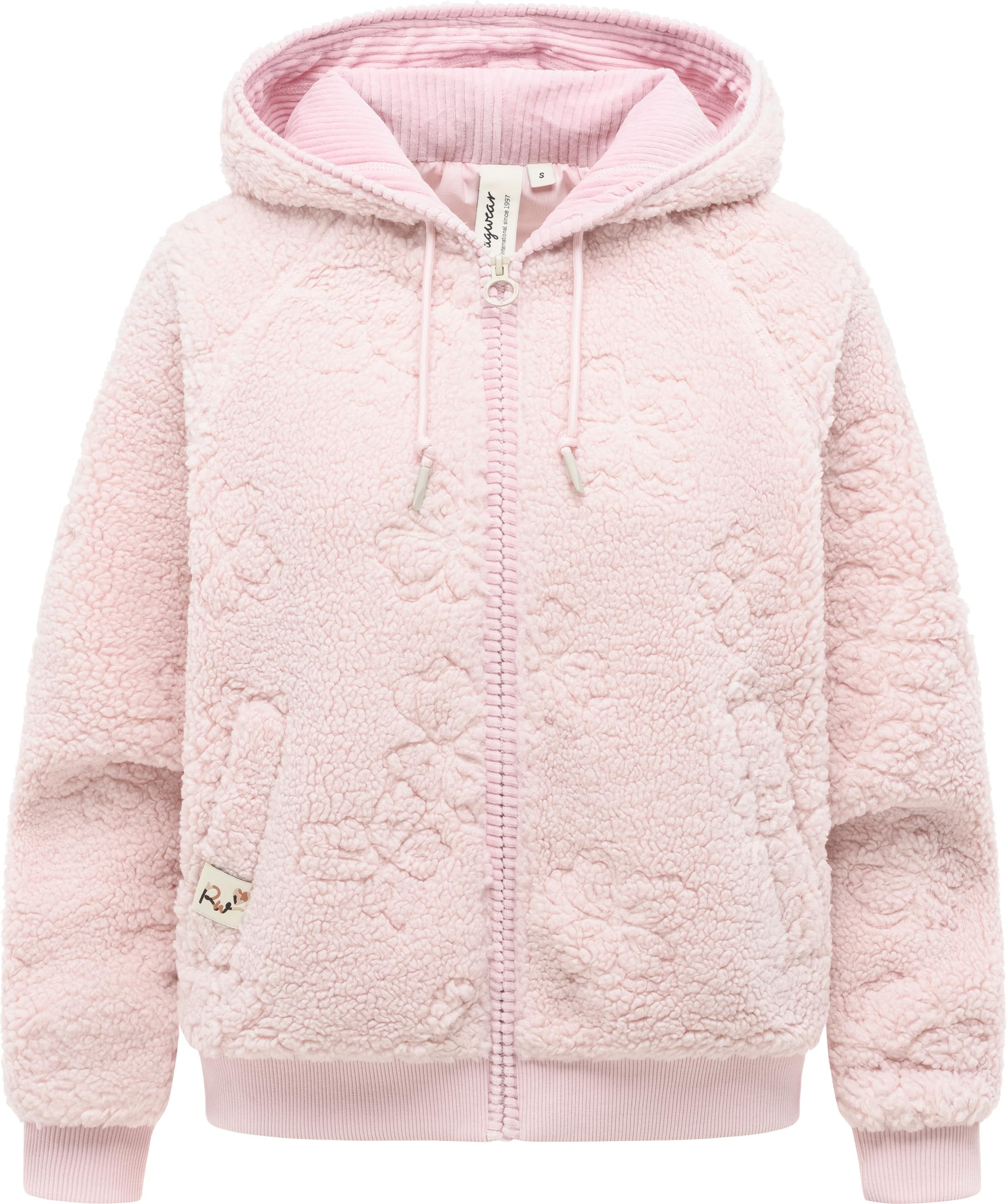 Ragwear Plüschjacke "Taliana Emboss Y" mit Kapuze Leichte Teddyjacke mit verstellbarer Kapuze, winddicht