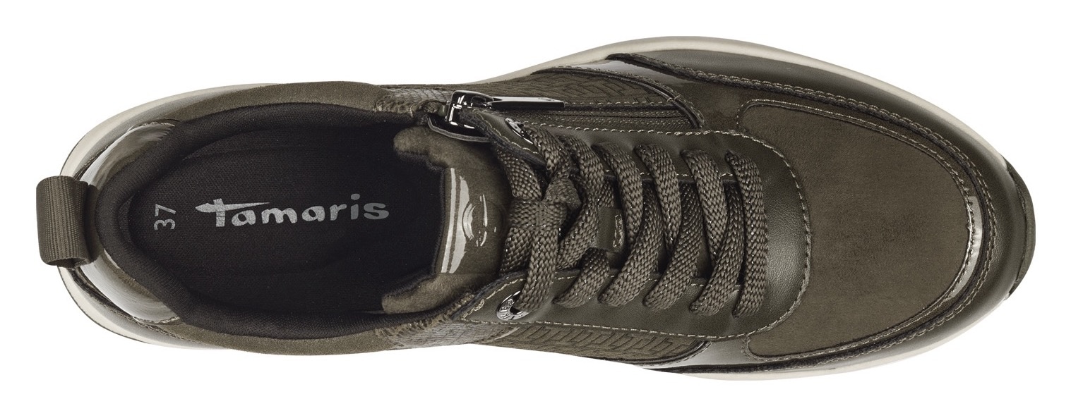 Tamaris Keilsneaker, Freizeitschuh, Halbschuh, Schnürschuh mit Außenreißverschluss