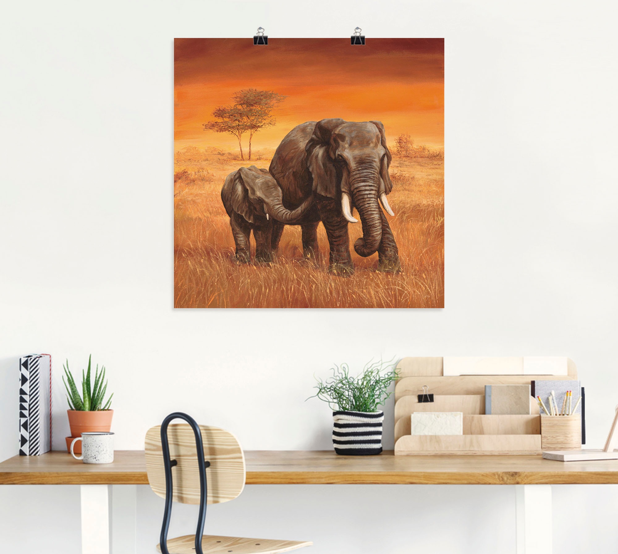 Artland Wandbild "Elefanten II", Wildtiere, (1 St.), als Alubild, Outdoorbi günstig online kaufen