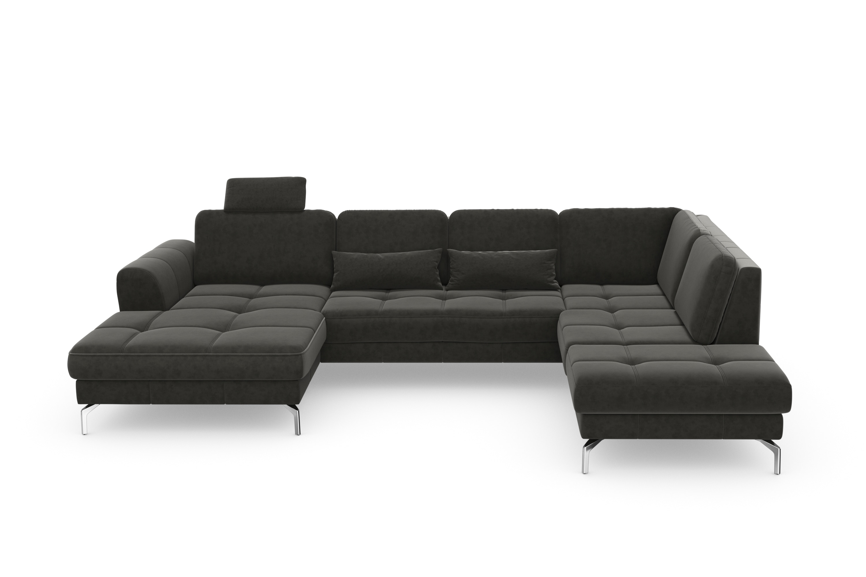 sit&more Wohnlandschaft "Bendigo U-Form" inklusive Sitztiefenverstellung, Bodenfreiheit 15 cm, in 2 Fußfarben