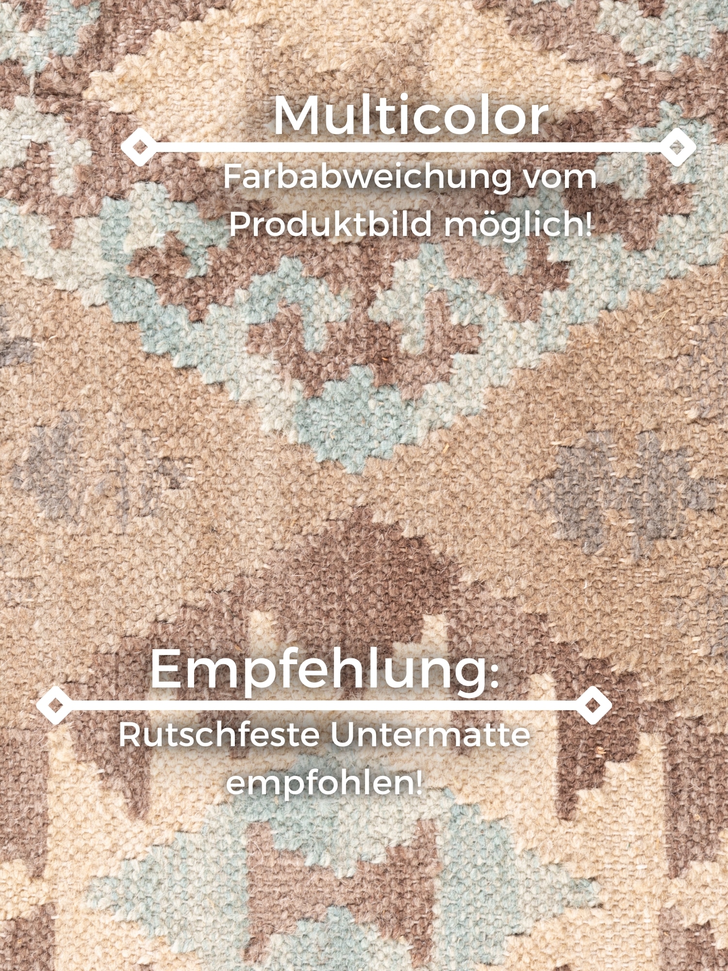 HANSE Home Teppich »Kelim Dune«, rechteckig, 3 mm Höhe, Wolle, Baumwolle, Natur, Handgewebt, orientalisch, Boho, traditionell