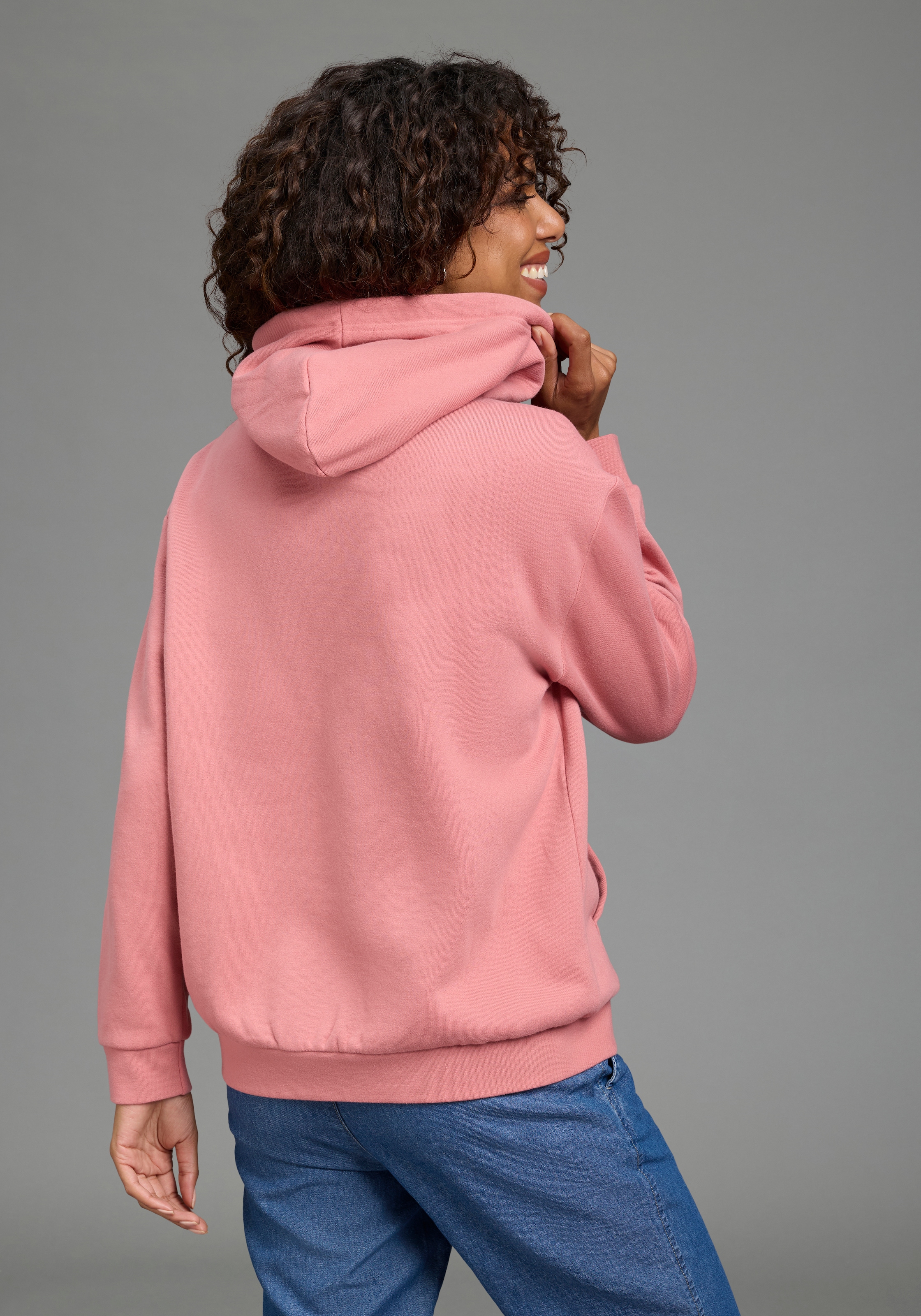 DELMAO Kapuzensweatshirt , Weiche Baumwollmischung mit Kängurutasche & Kapuze
