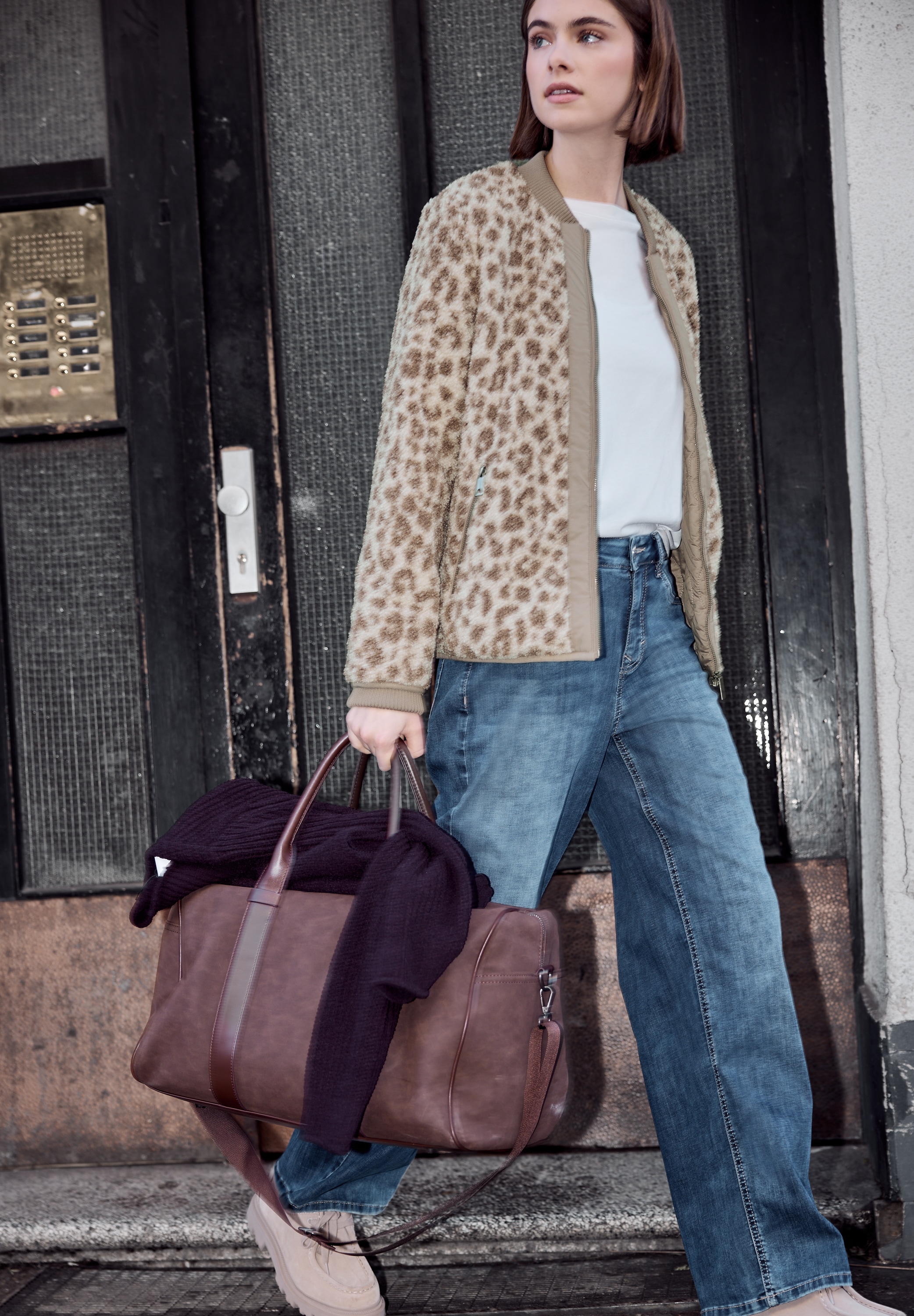 STREET ONE STUDIO Blouson ohne Kapuze Rundhalsausschnitt