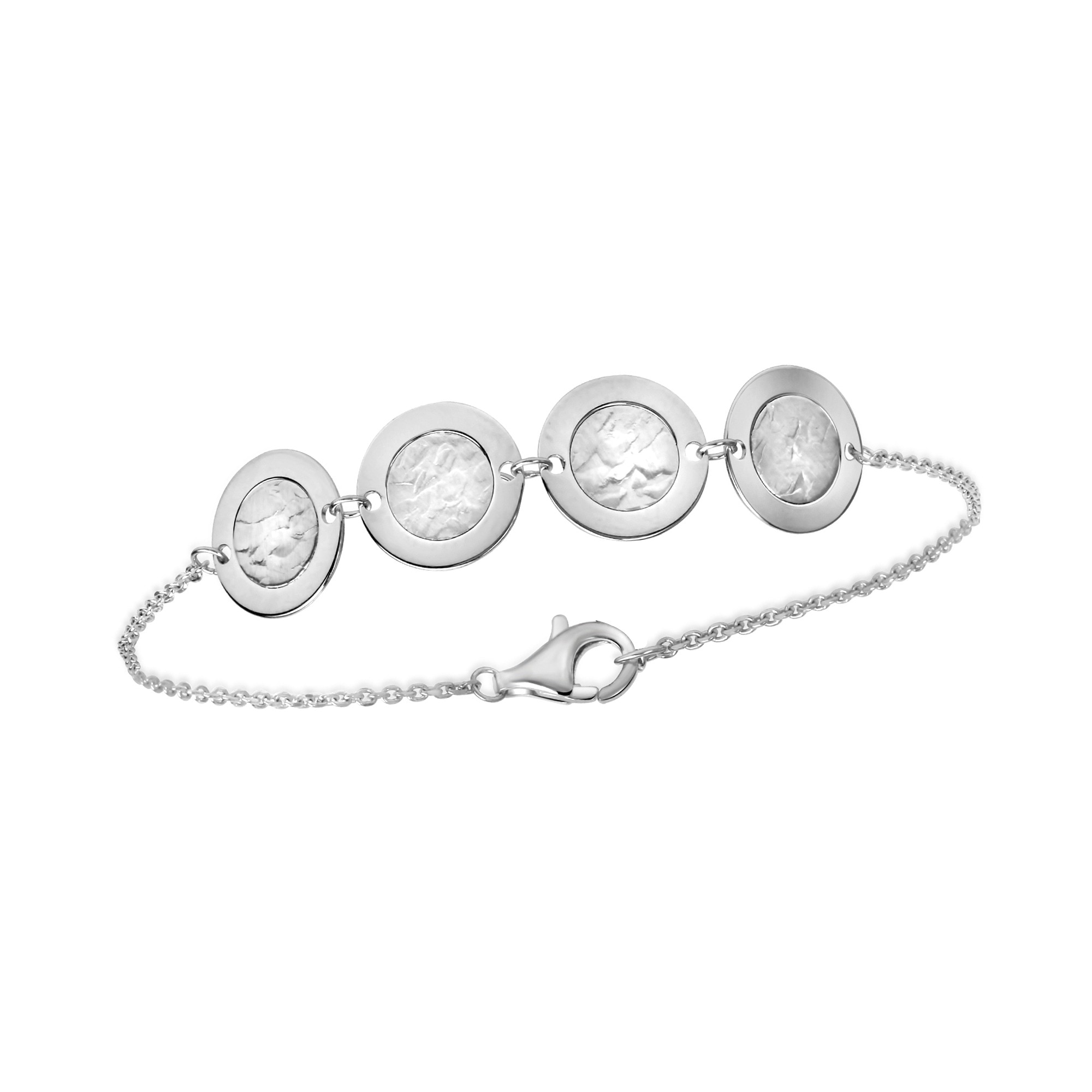 CELESTA Armband für »925 mit Plättchen kaufen BAUR Elementen« Silber strukturierten 