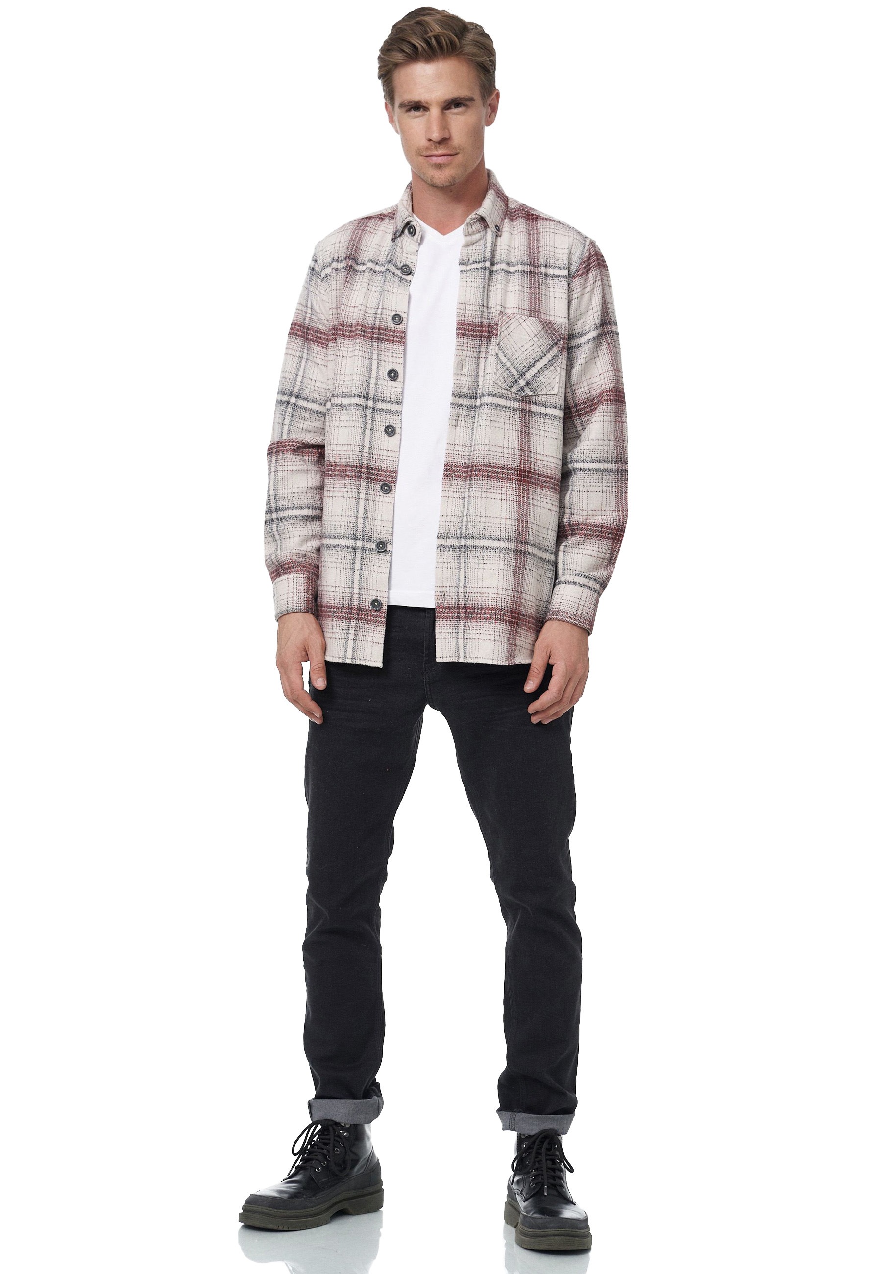 Rusty Neal Langarmhemd im trendigen Holzfäller-Look