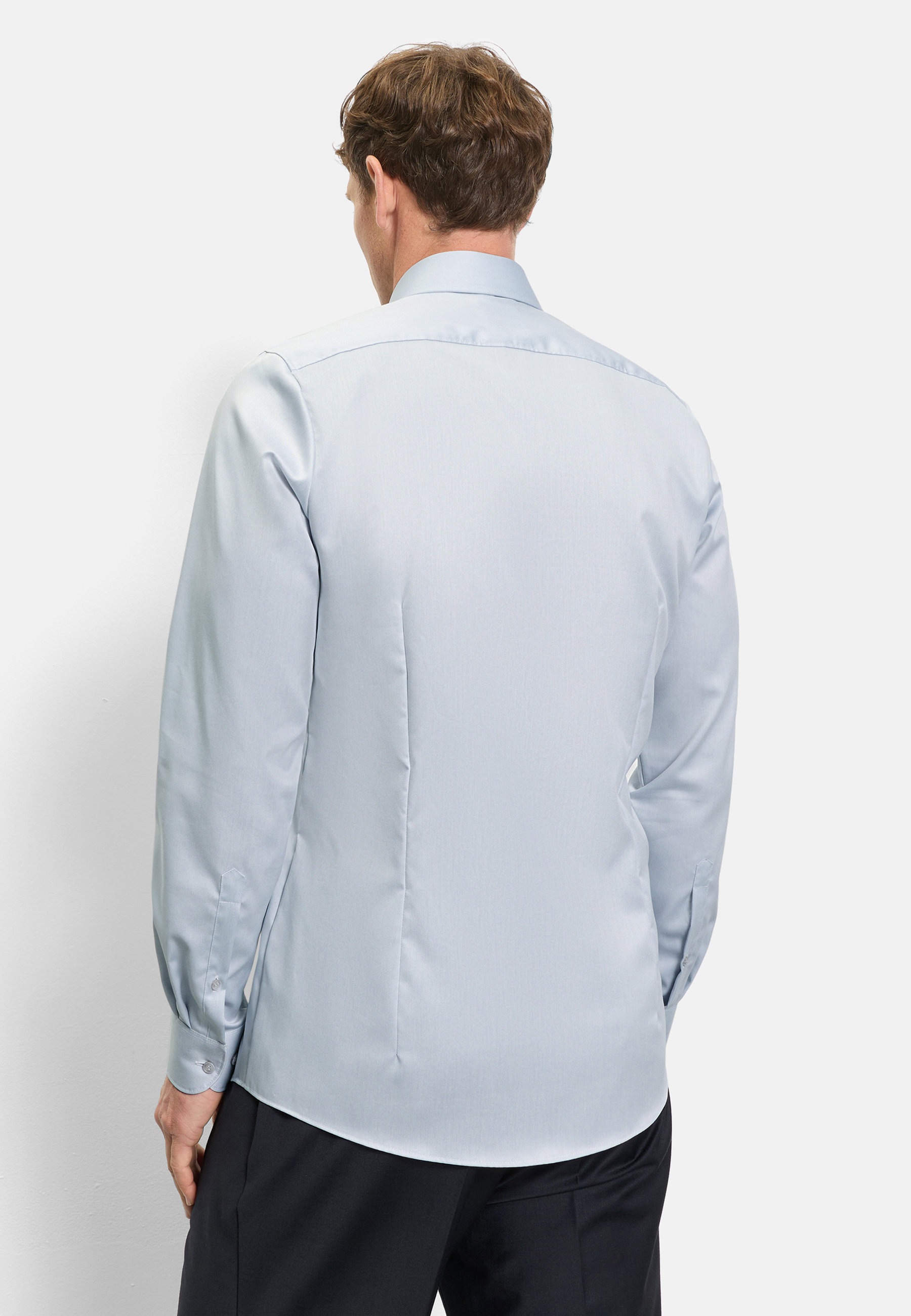 OLYMP Level Five Body Fit Royal Kent Shirt Silver Grey 39 6