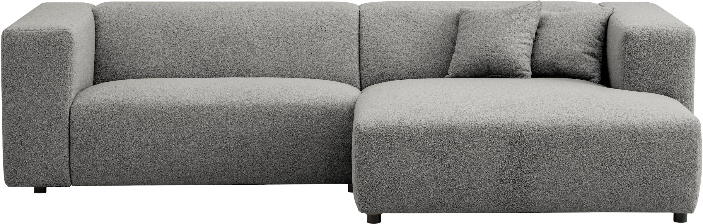 andas Ecksofa »BAKELS, L-Form in Cord oder Boucle-Stoff, moderne Couch«, wahlweise Recamiere rechts/links, bequemer Sitzkomfort