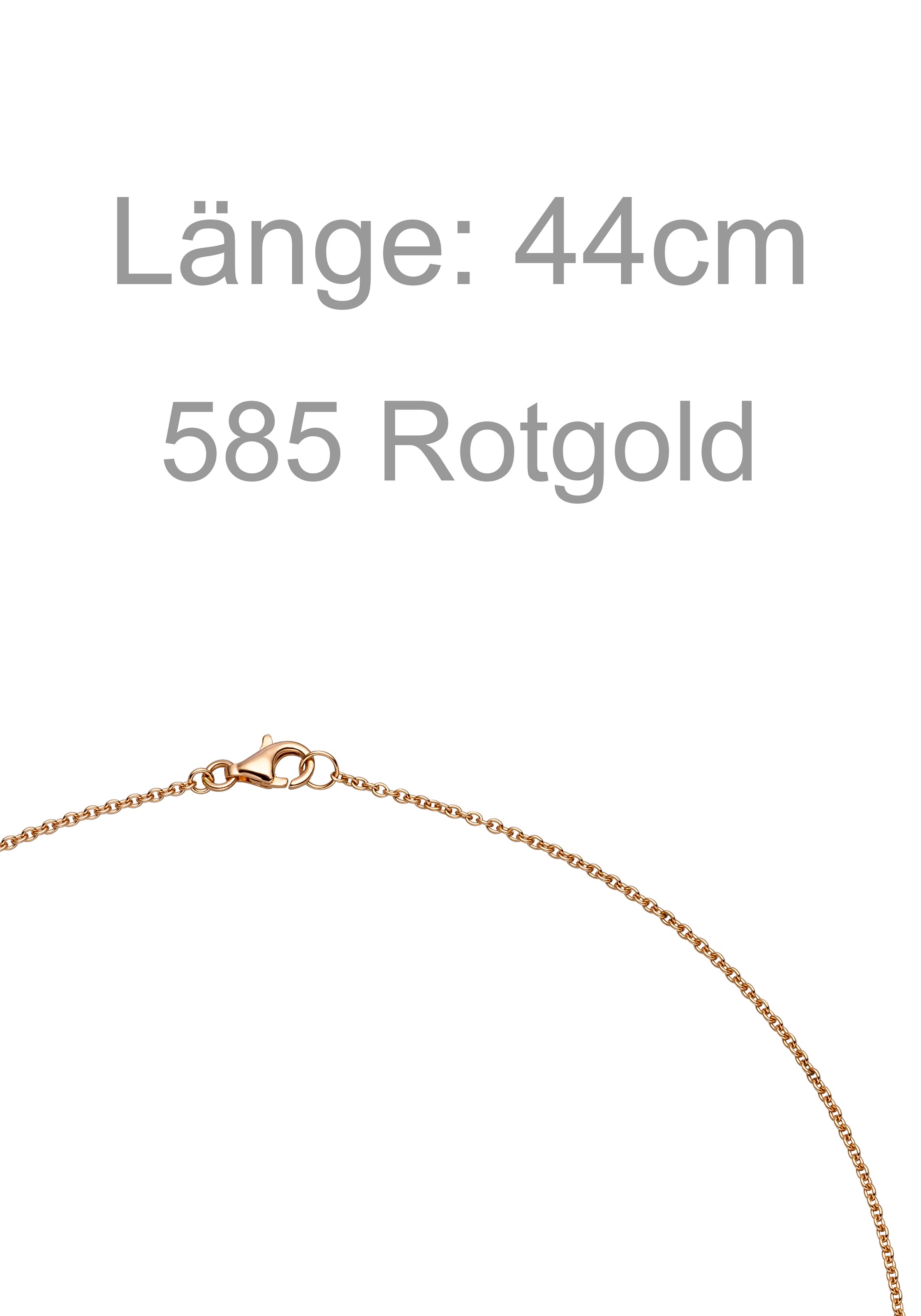 JOBO Collier »Kette mit Anhänger« 585 Roségold mit 4 Diamanten 44 cm