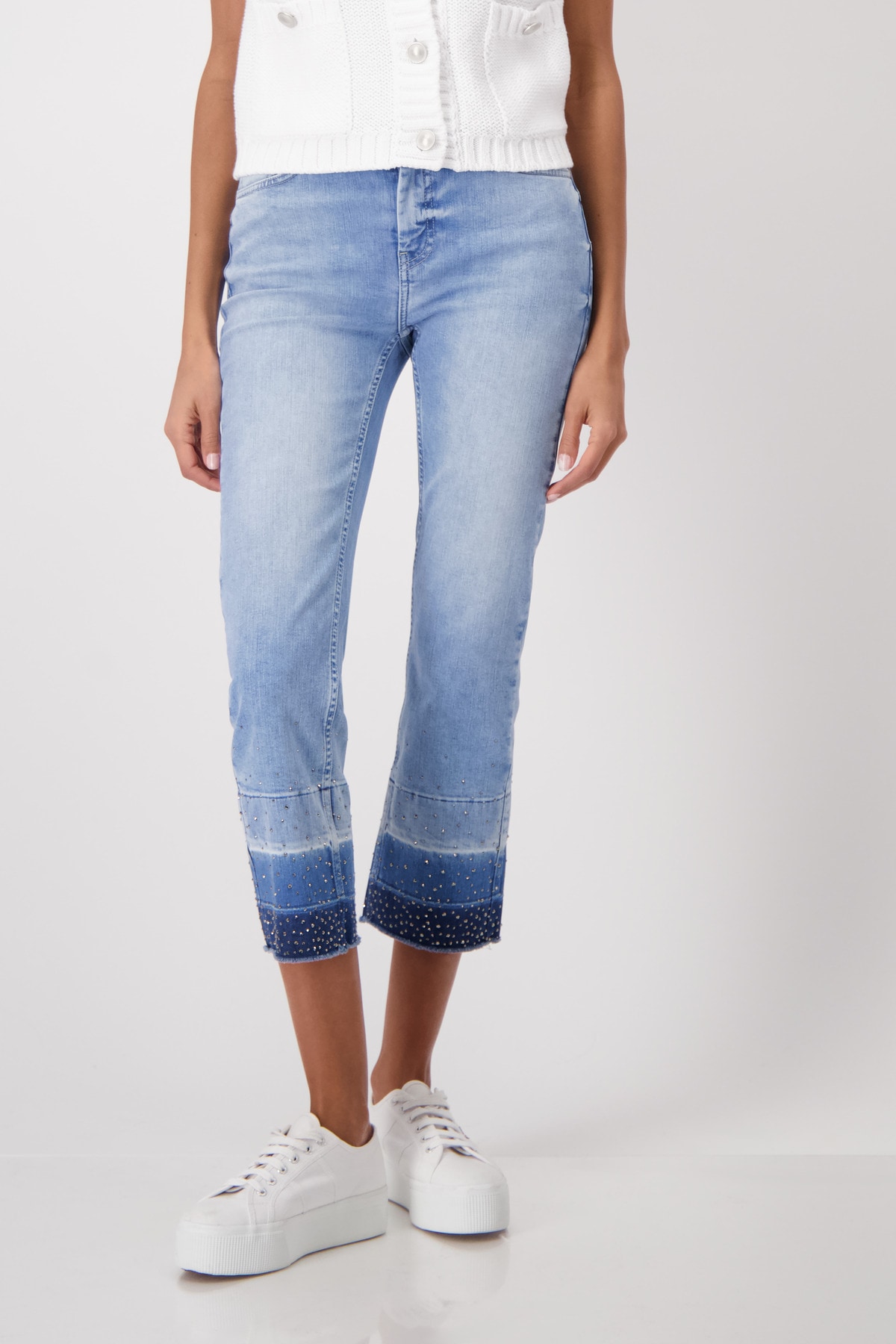 Monari 7/8-Jeans "Hose Jeans Schmuck 64cm", Mit Gürtelschlaufen günstig online kaufen