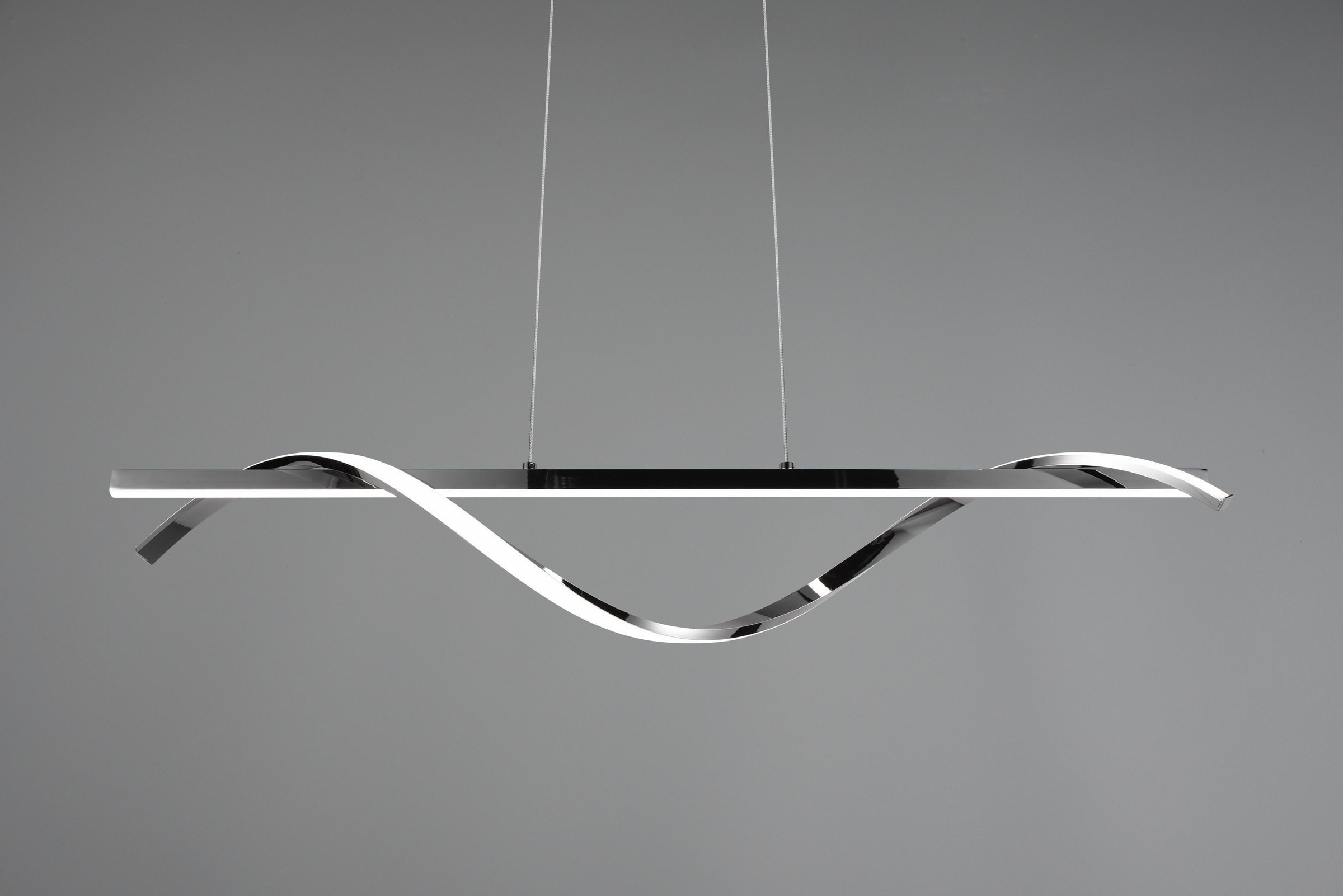 REALITY Leuchten LED Pendelleuchte »ISABEL, Hängelampe 26W LED kaltweiß 4000K 3000 Lumen, höhenverstellbar«, 1 flammig, Leuchtmittel LED-Board | LED fest integriert, 3-Stufen dimmbar über Wandschalter, chrom verspiegelt, max Höhe 150cm